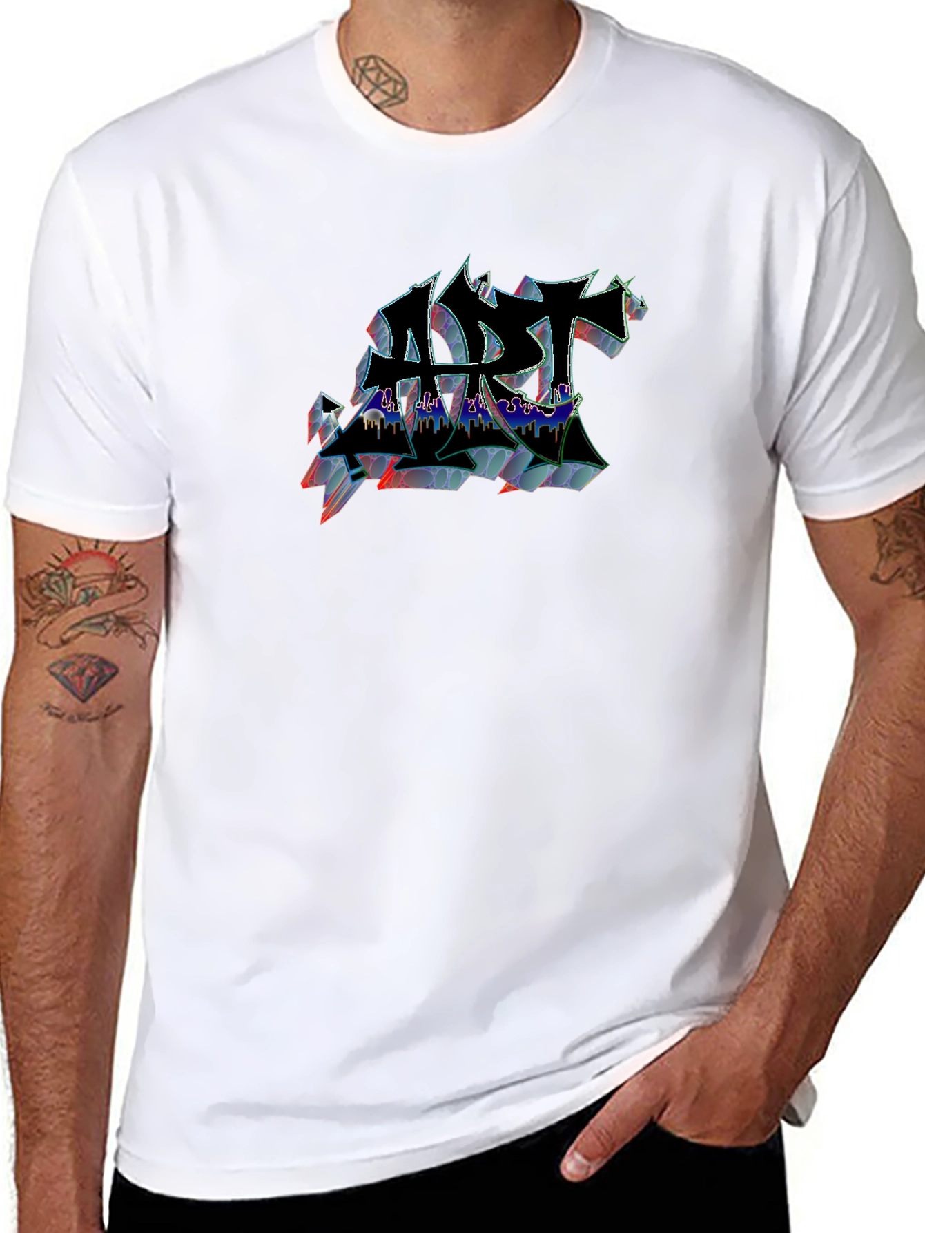 Abstract Art Graphic Black T-Shirt