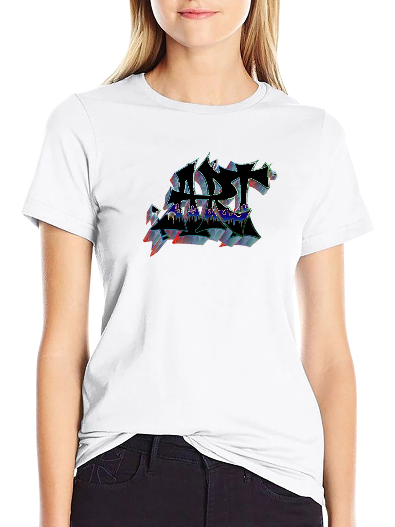 Abstract Art Graphic Black T-Shirt