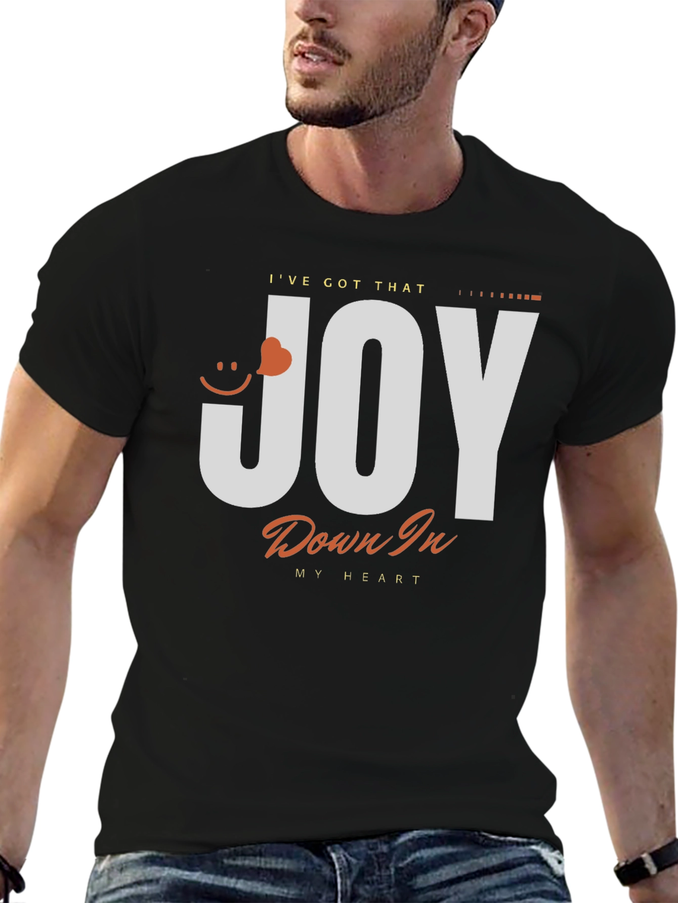 Joy Heart Graphic Black T-Shirt