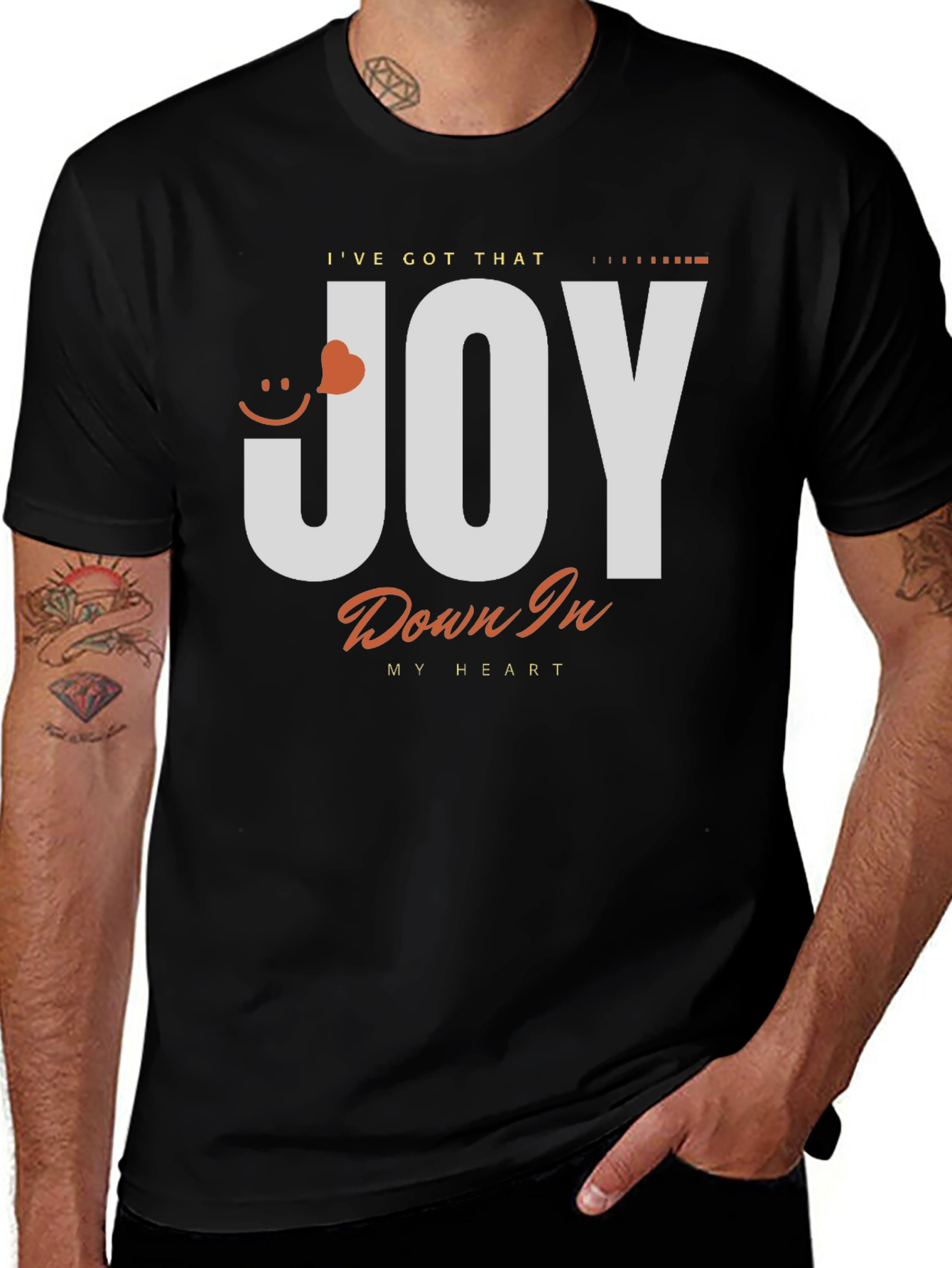Joy Heart Graphic Black T-Shirt