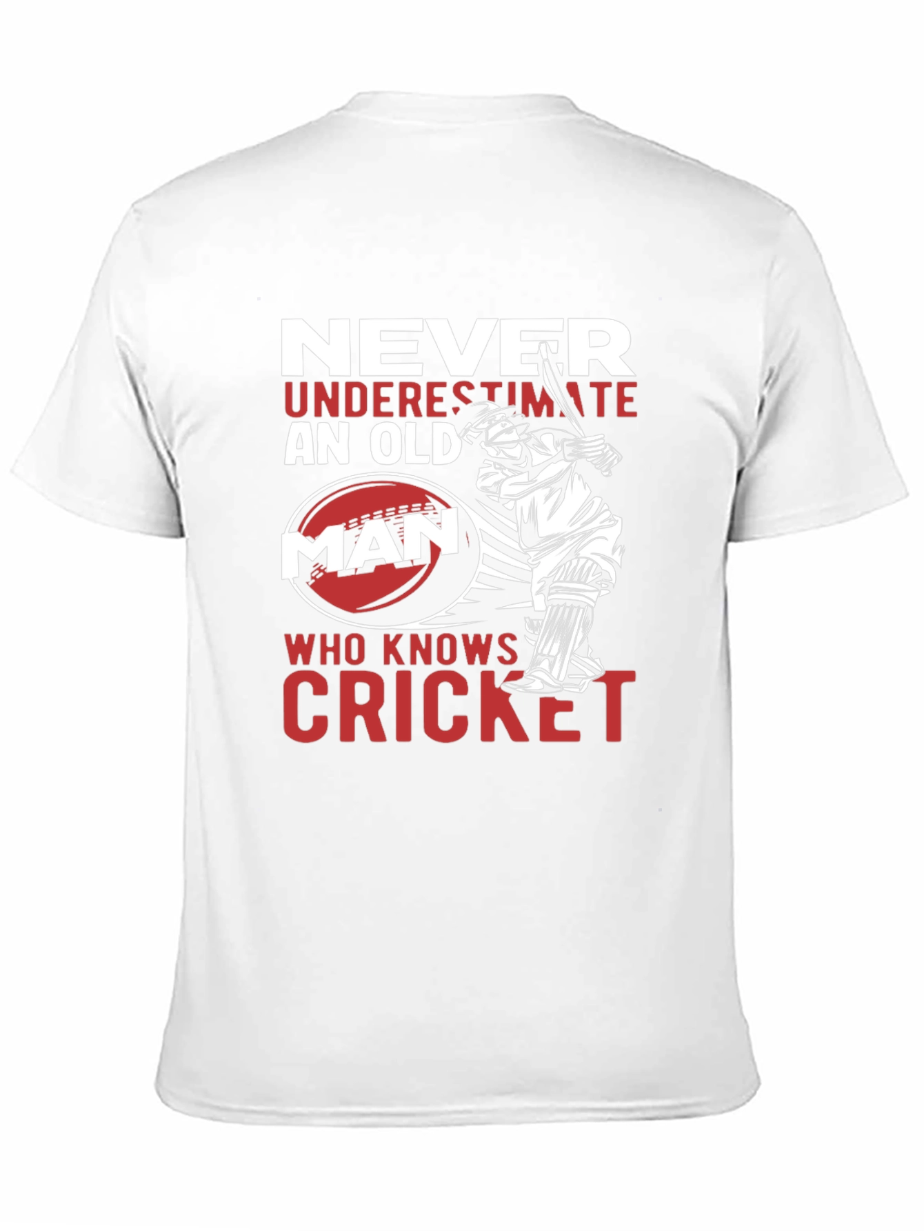 Never Underestimate Cricket Old Man T-Shirt