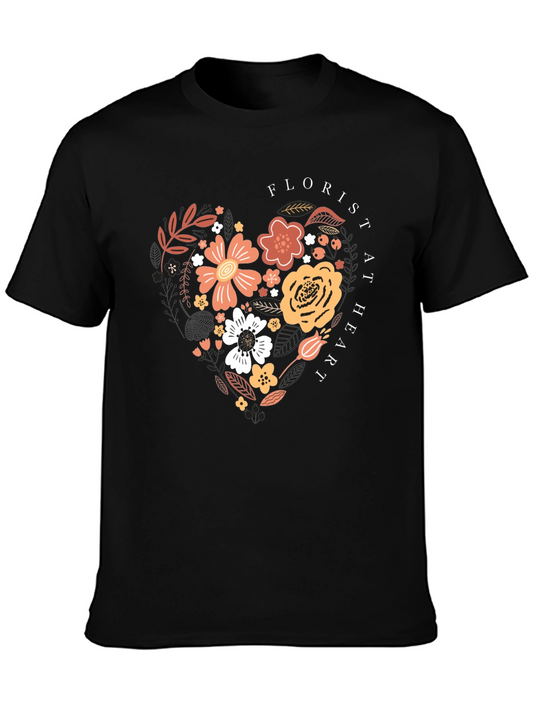 Floral Heart Florist T-Shirt - Soft Cotton Tee