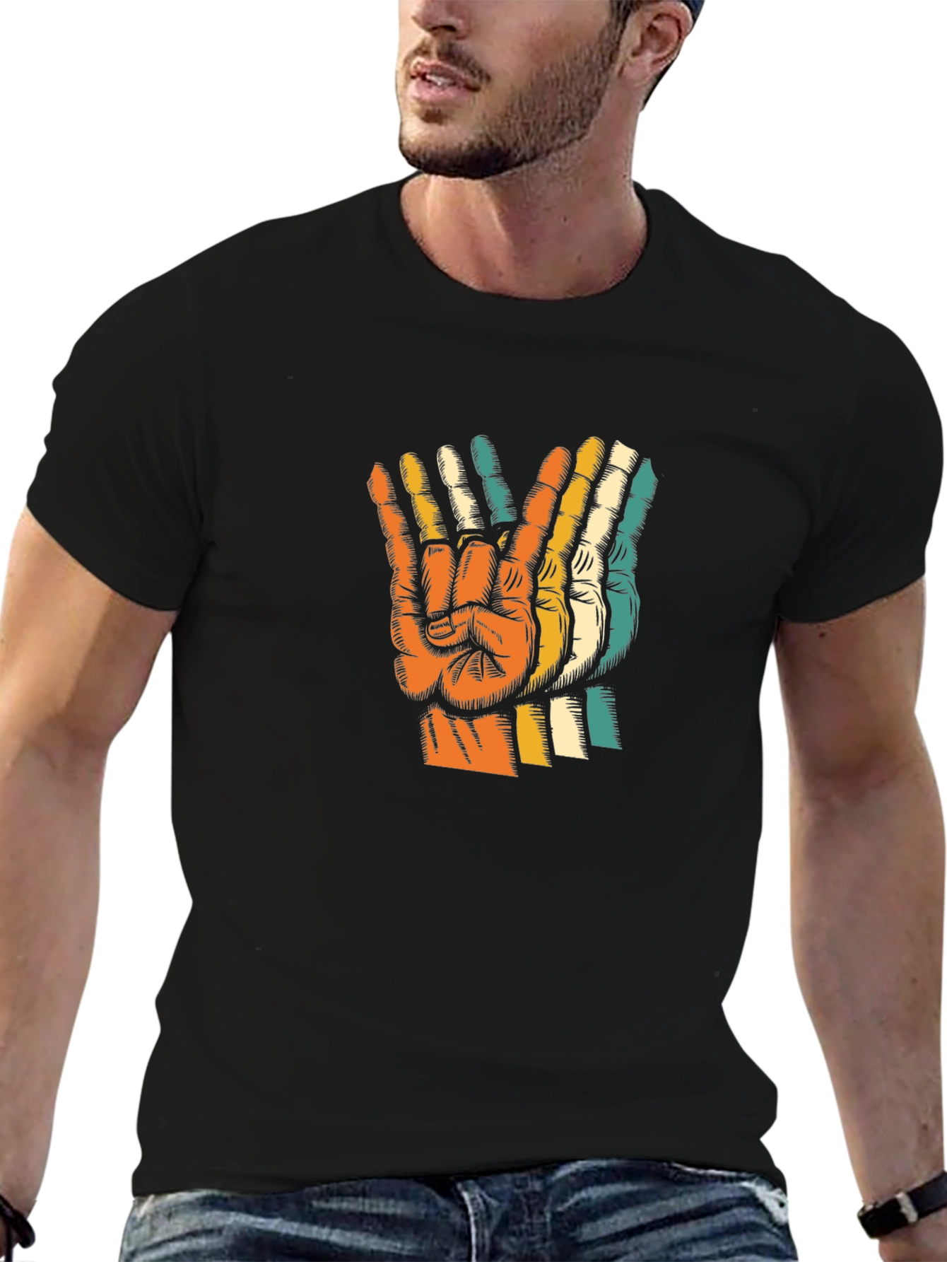 Retro Peace Sign Graphic T-Shirt - Classic Comfort