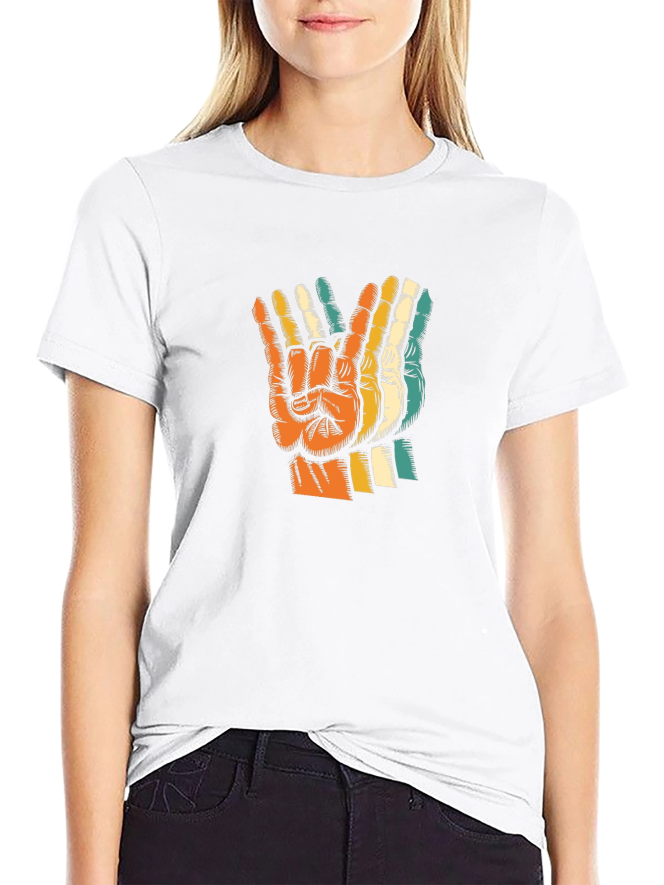 Retro Peace Sign Graphic T-Shirt - Classic Comfort