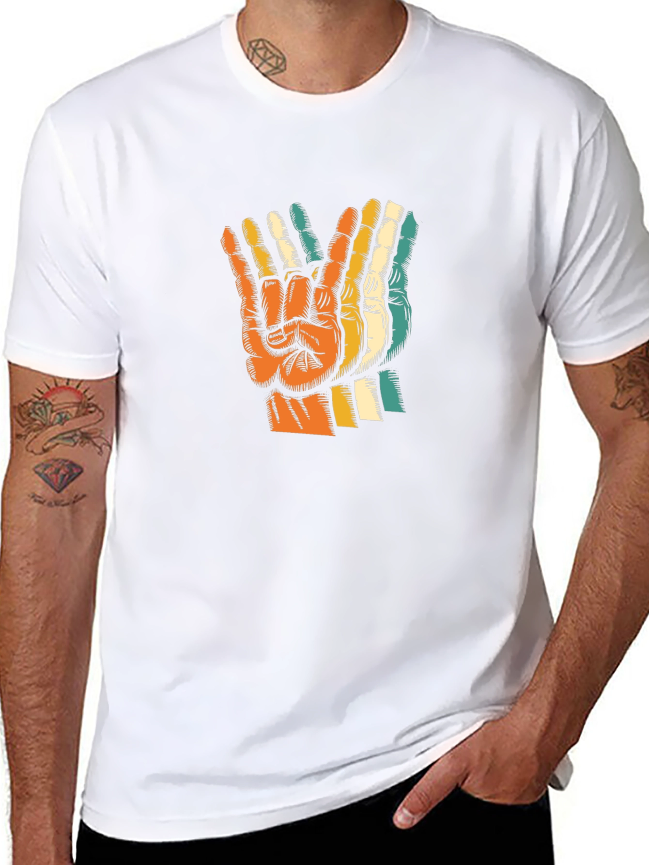 Retro Peace Sign Graphic T-Shirt - Classic Comfort