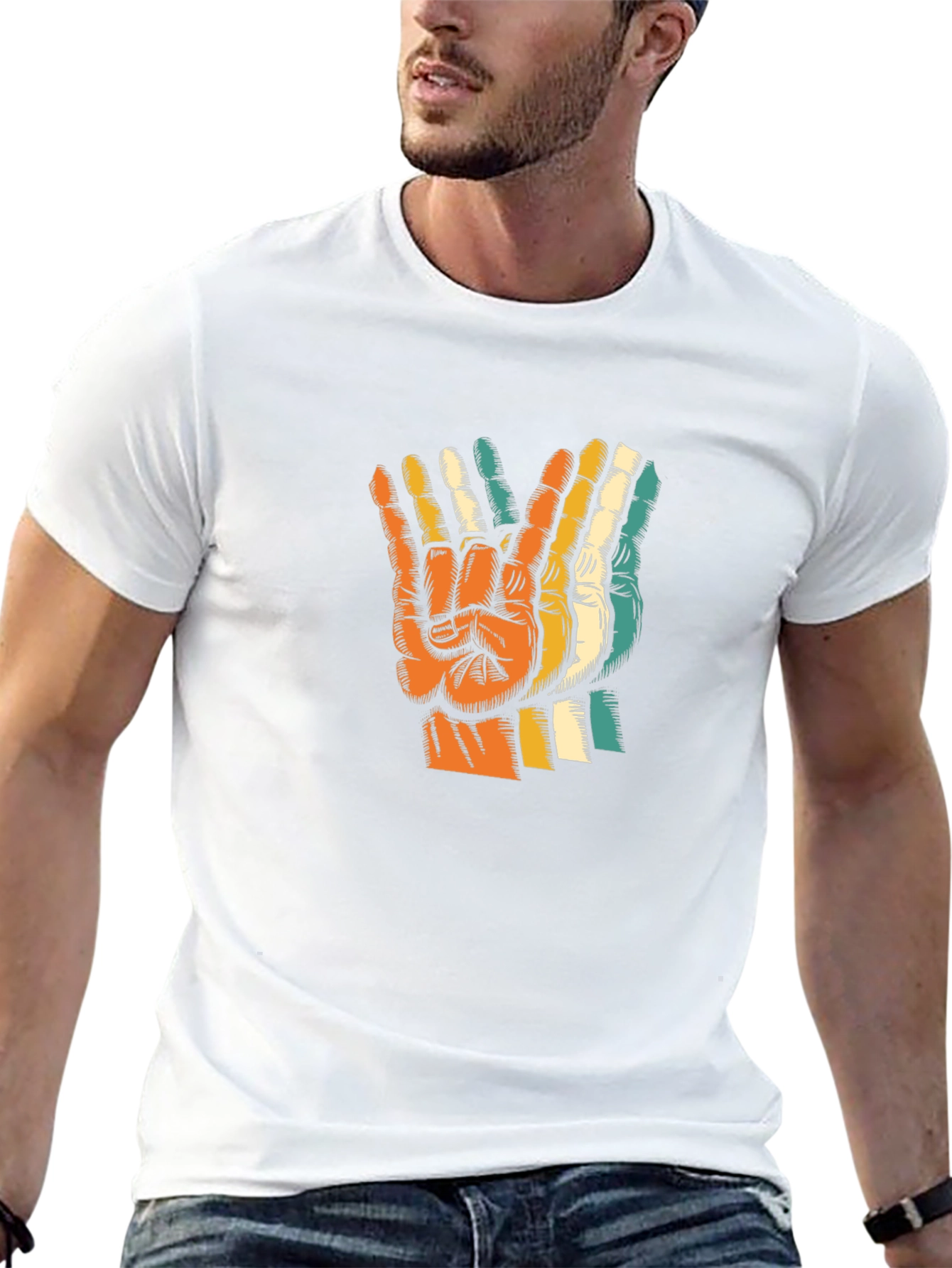 Retro Peace Sign Graphic T-Shirt - Classic Comfort