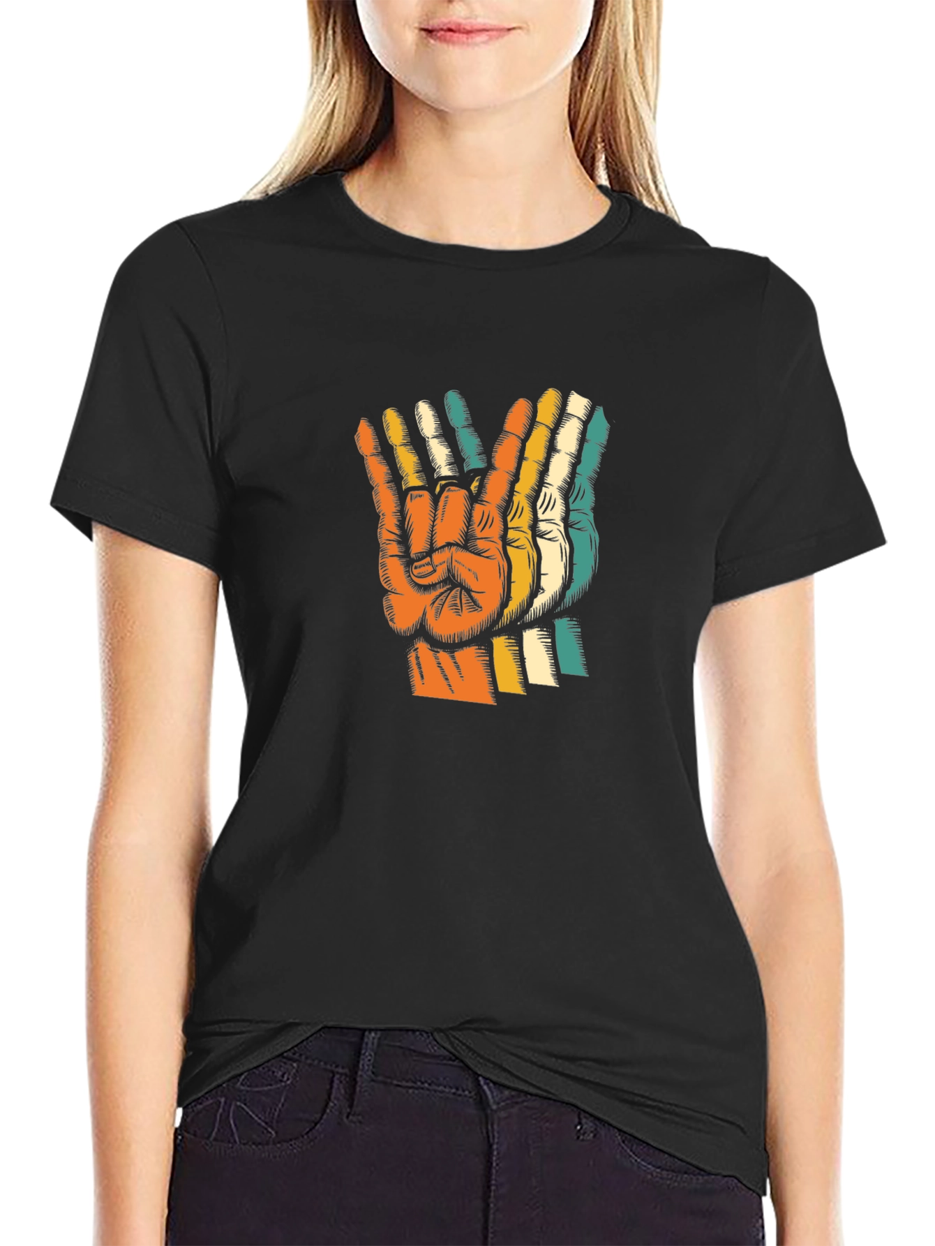 Retro Peace Sign Graphic T-Shirt - Classic Comfort
