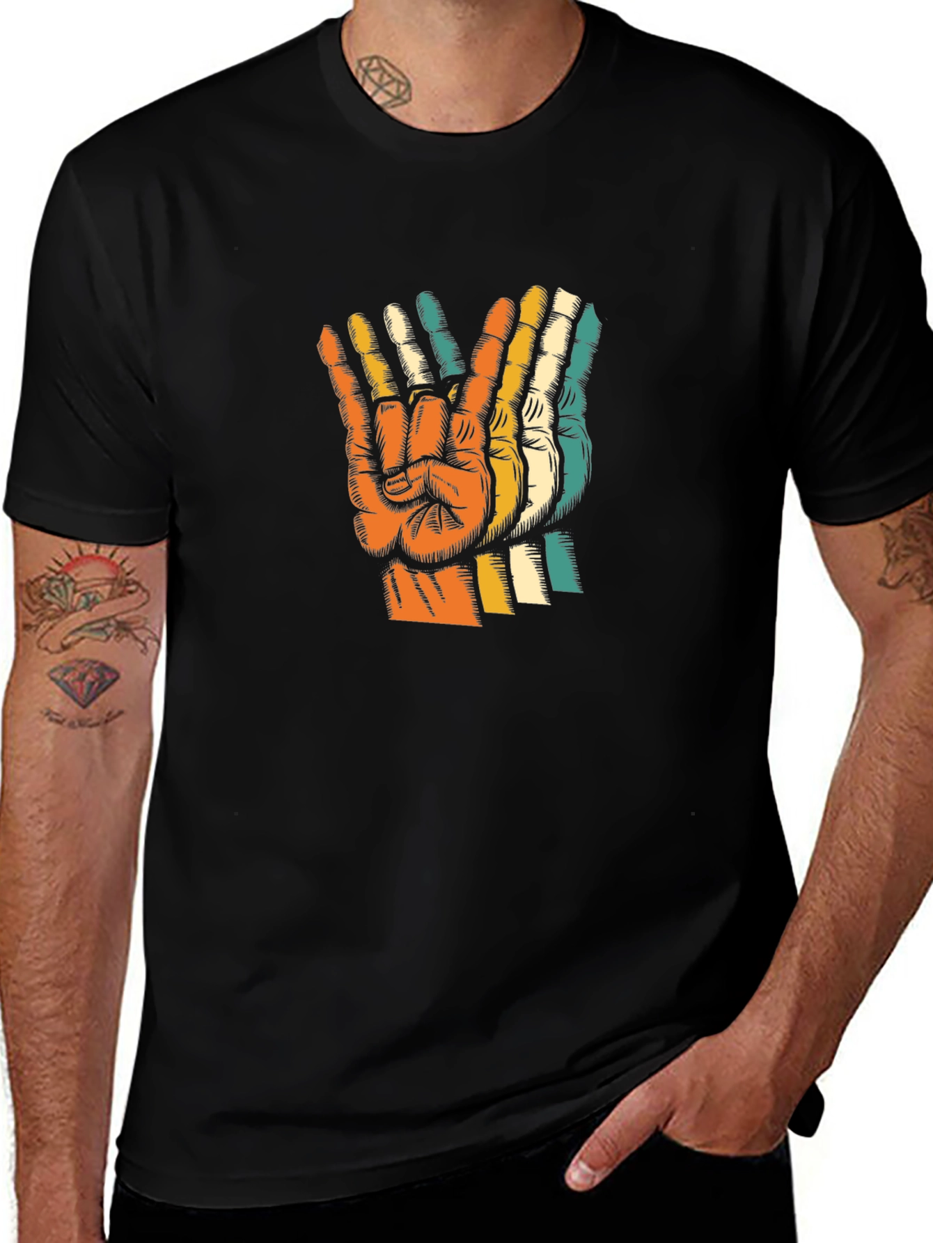 Retro Peace Sign Graphic T-Shirt - Classic Comfort