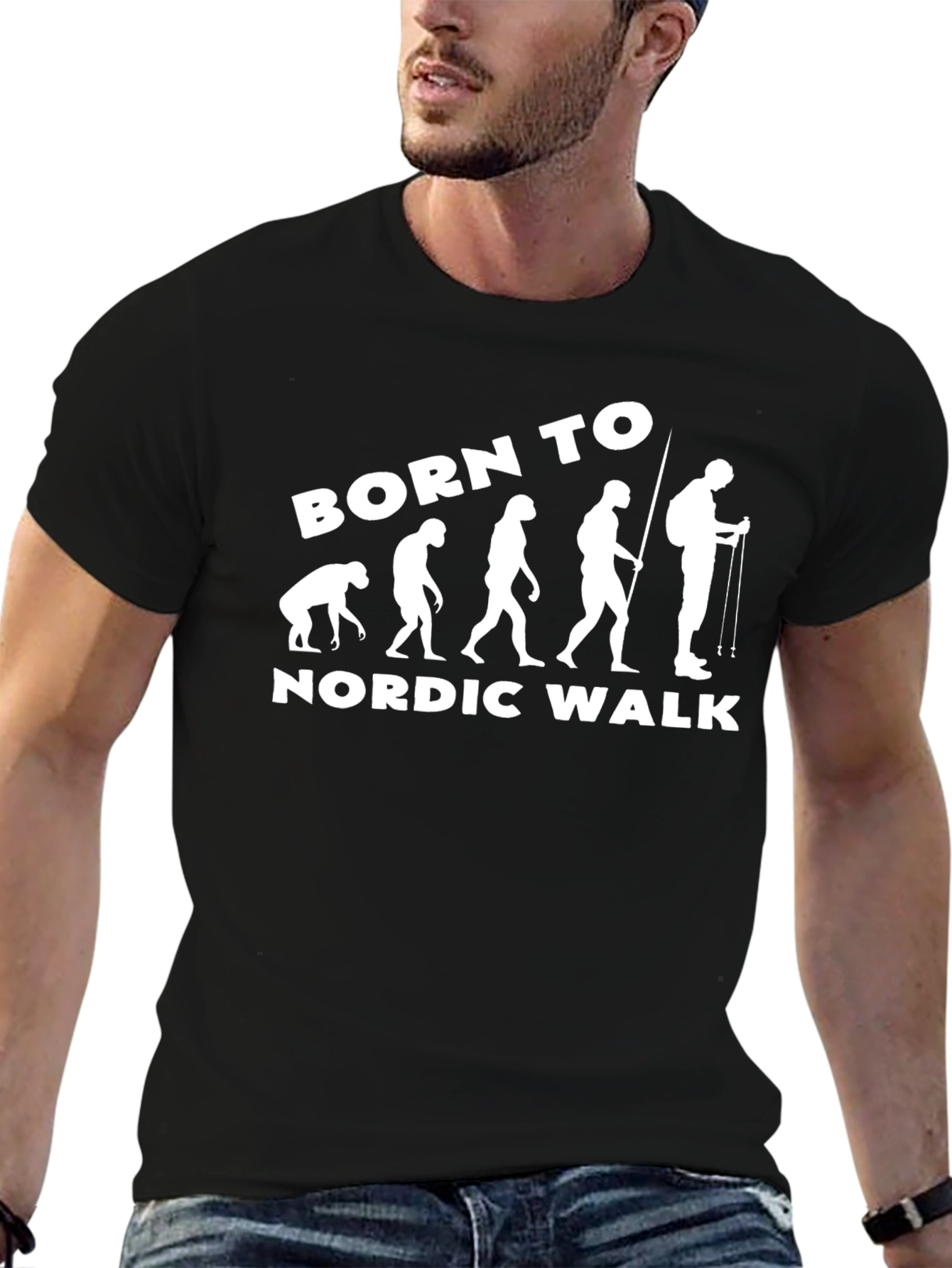 Born To Nordic Walk Evolution Black T-Shirt