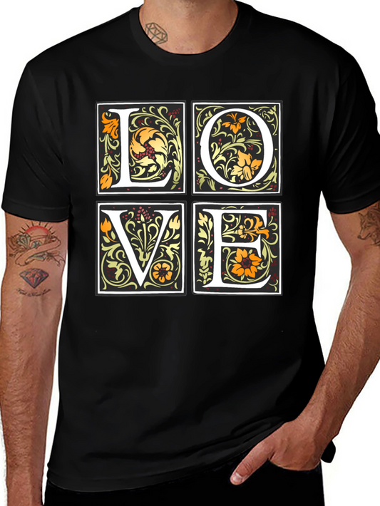Floral LOVE Graphic T-Shirt - Stylish Unisex Tee