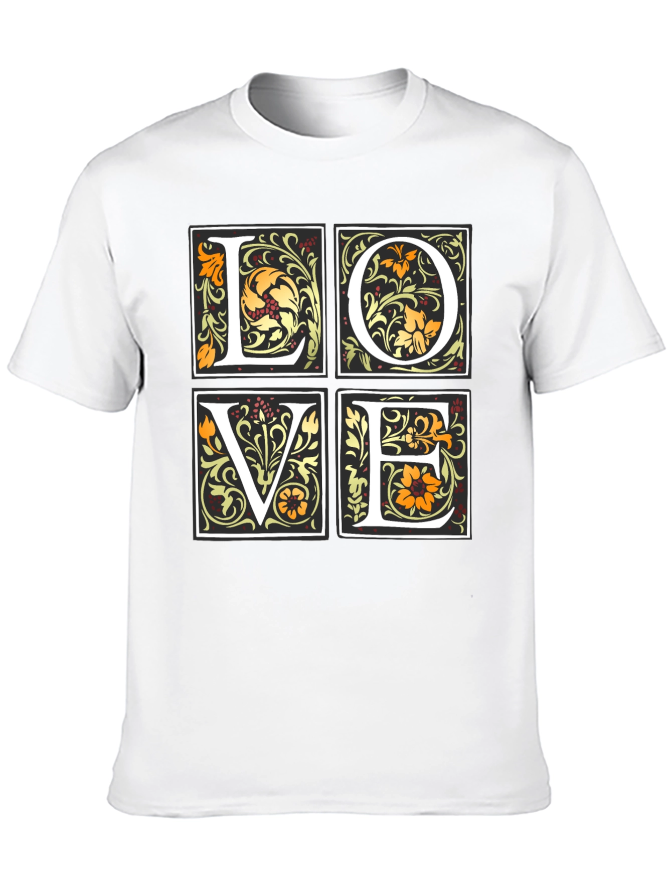 Floral LOVE Graphic T-Shirt - Stylish Unisex Tee