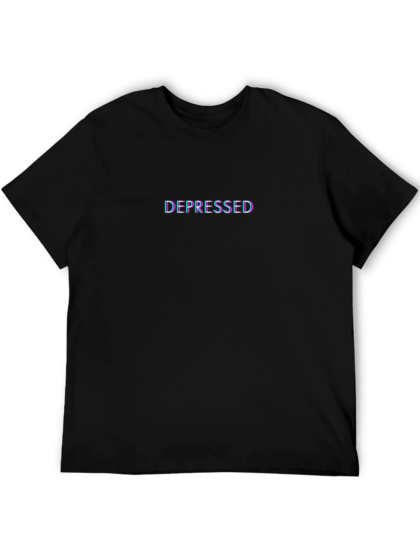Depressed Graphic Tee - Black Casual T-Shirt