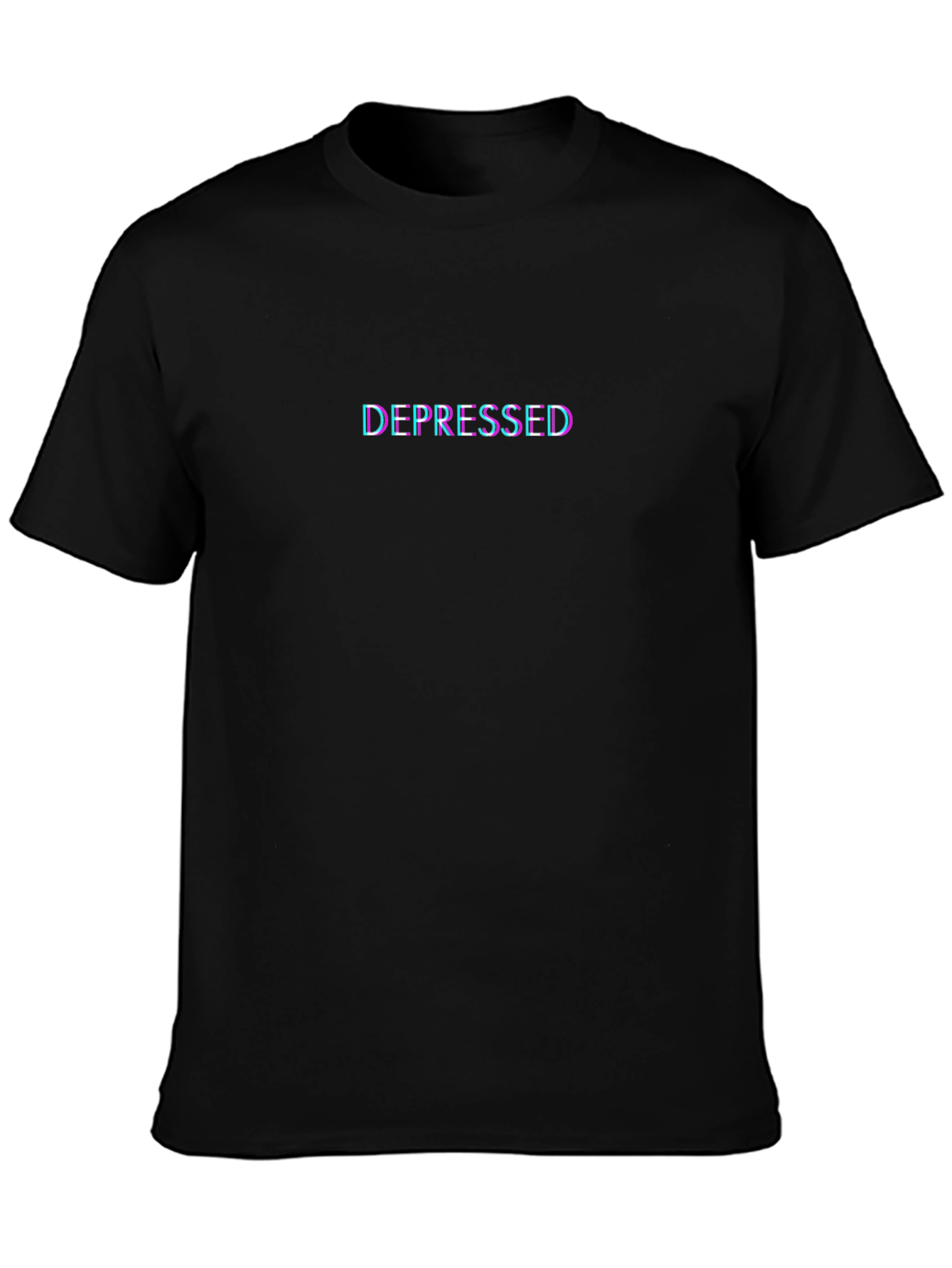 Depressed Graphic Tee - Black Casual T-Shirt