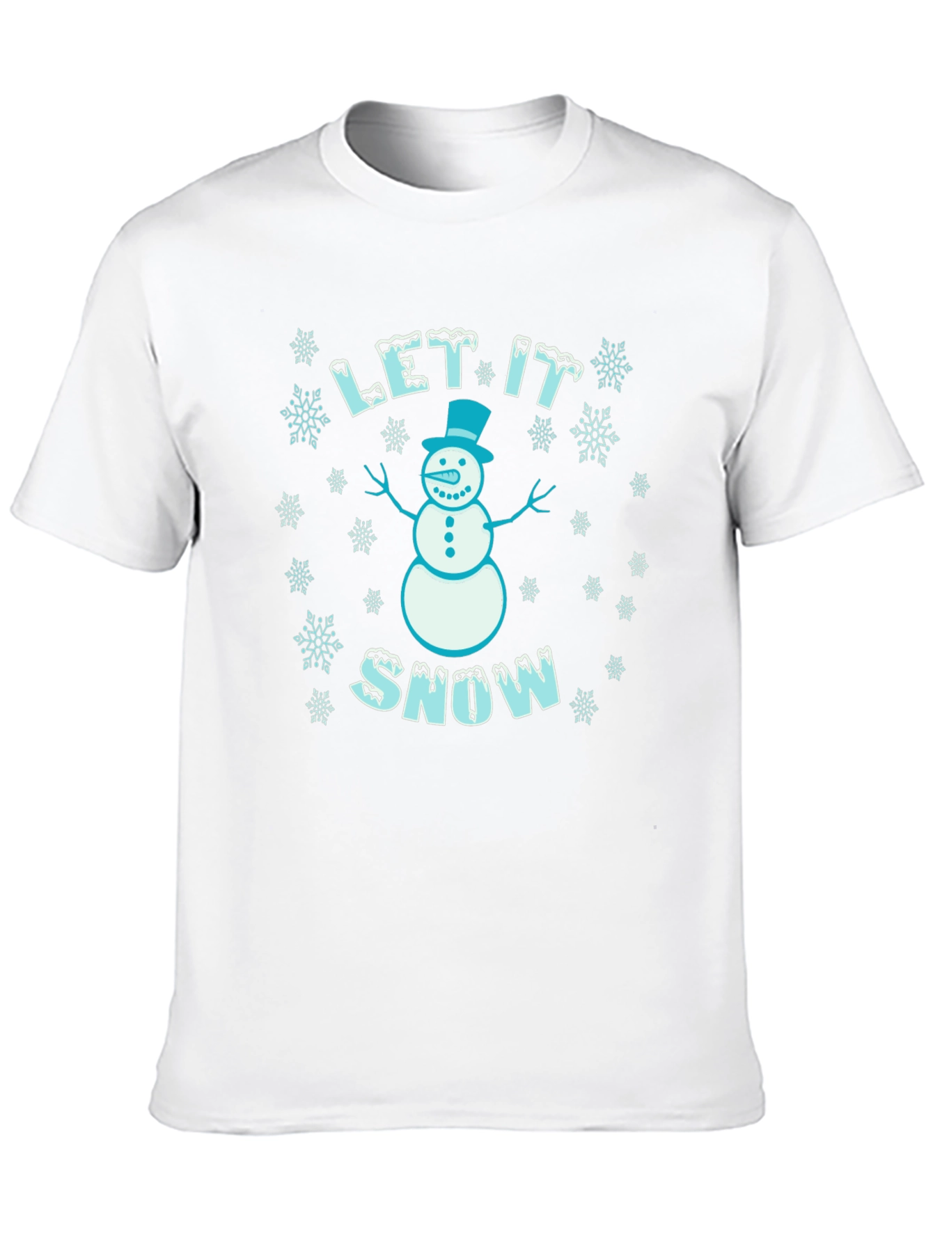 Let it Snow Snowman Graphic Tee - Holiday Shirt