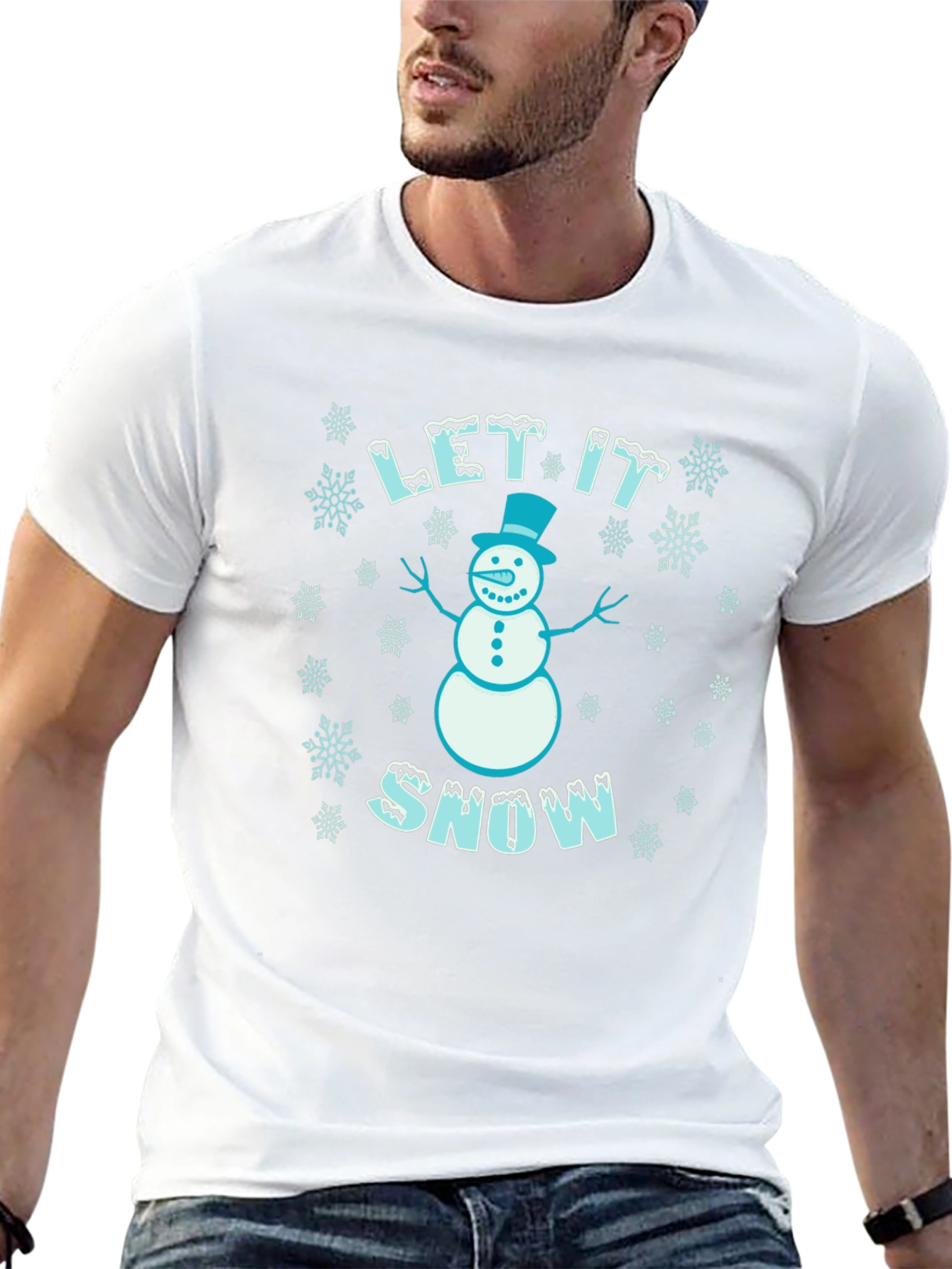 Let it Snow Snowman Graphic Tee - Holiday Shirt
