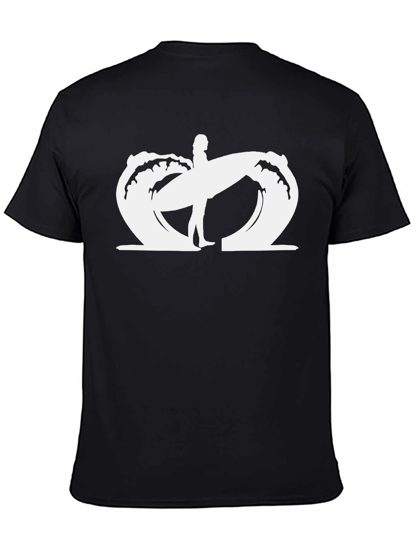 Surfer Graphic Black T-Shirt - Beach Vibes