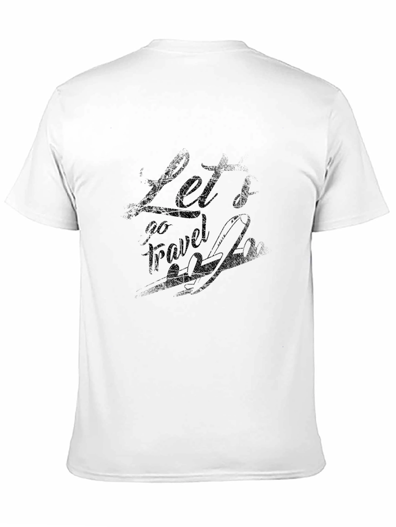 Lets Go Travel Graphic Black T-Shirt