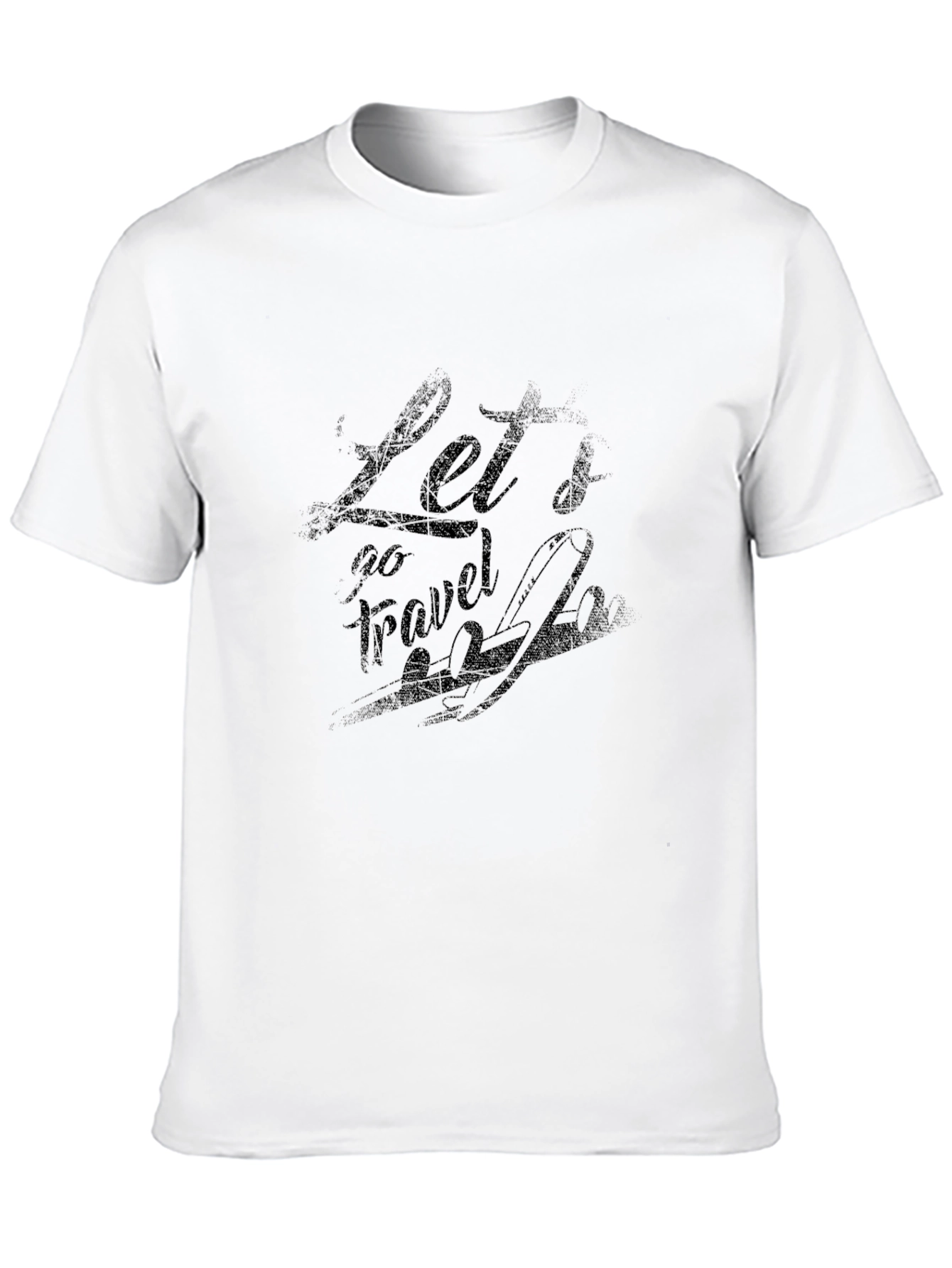 Lets Go Travel Graphic Black T-Shirt