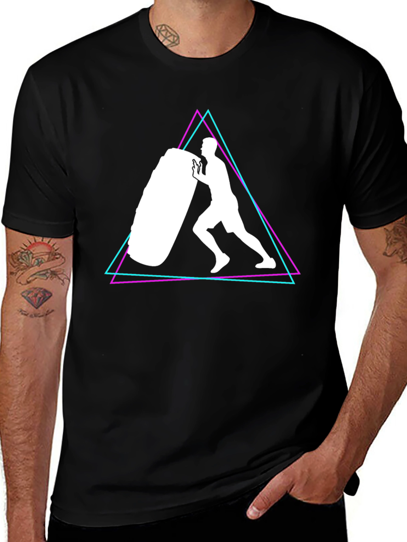 Strongman Triangle Graphic T-Shirt