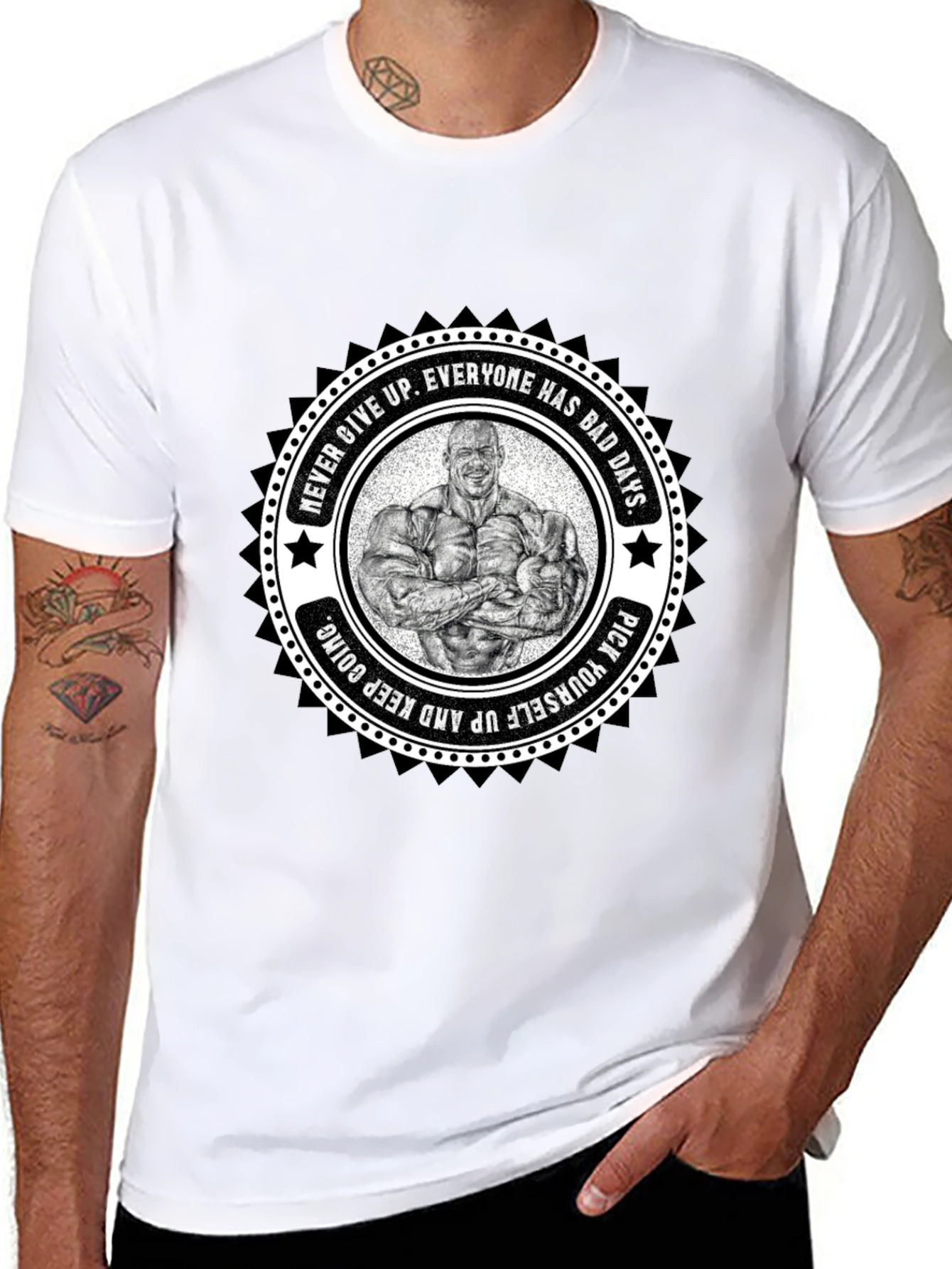 Motivational Bodybuilder Graphic T-Shirt