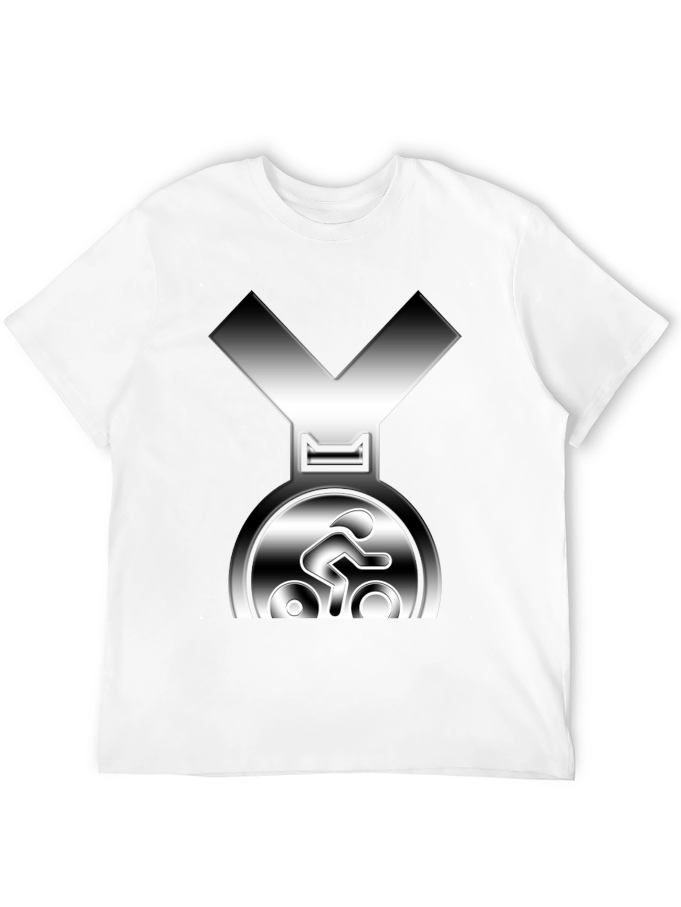 Cycling Medal T-Shirt - Silver Graphic Tee