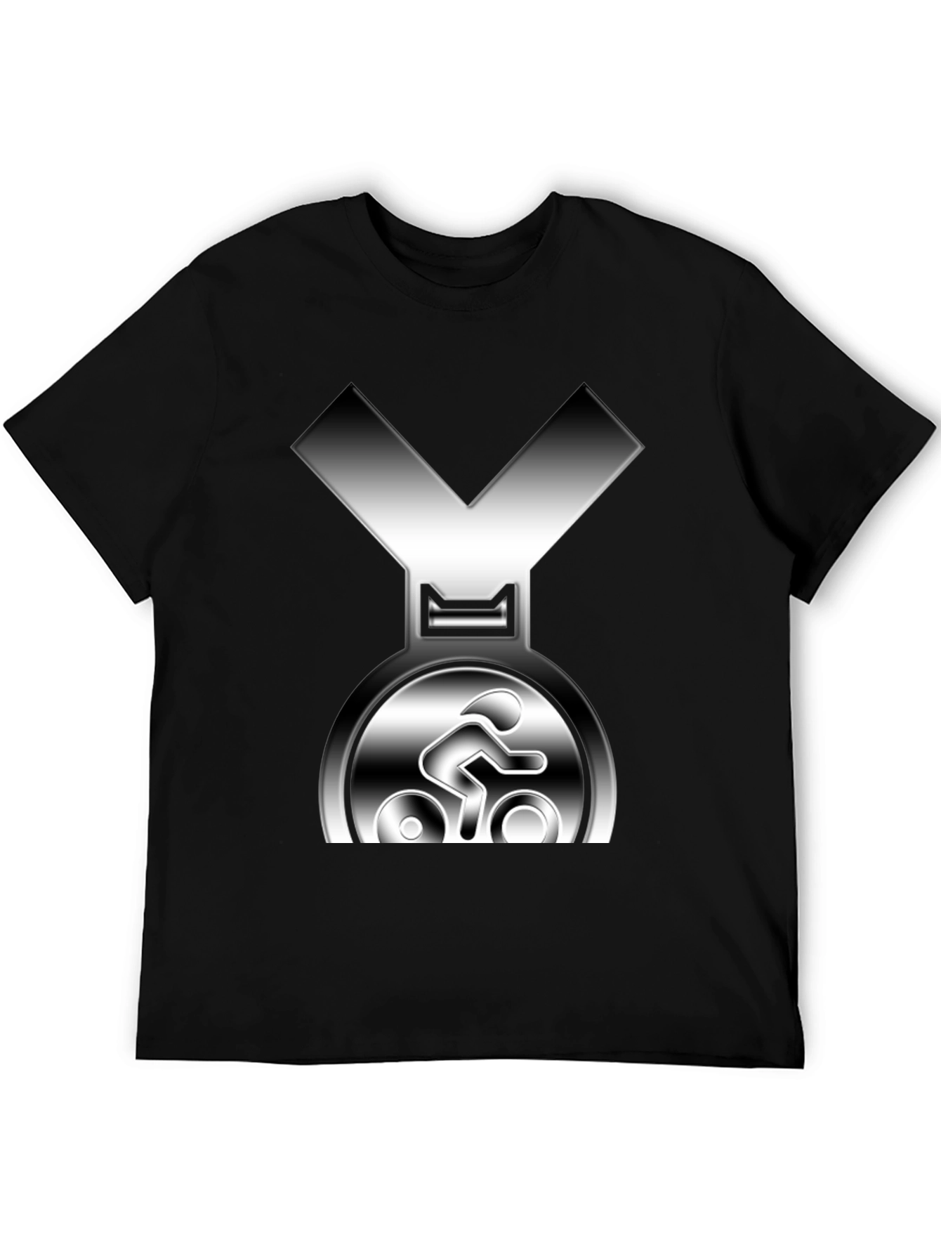 Cycling Medal T-Shirt - Silver Graphic Tee