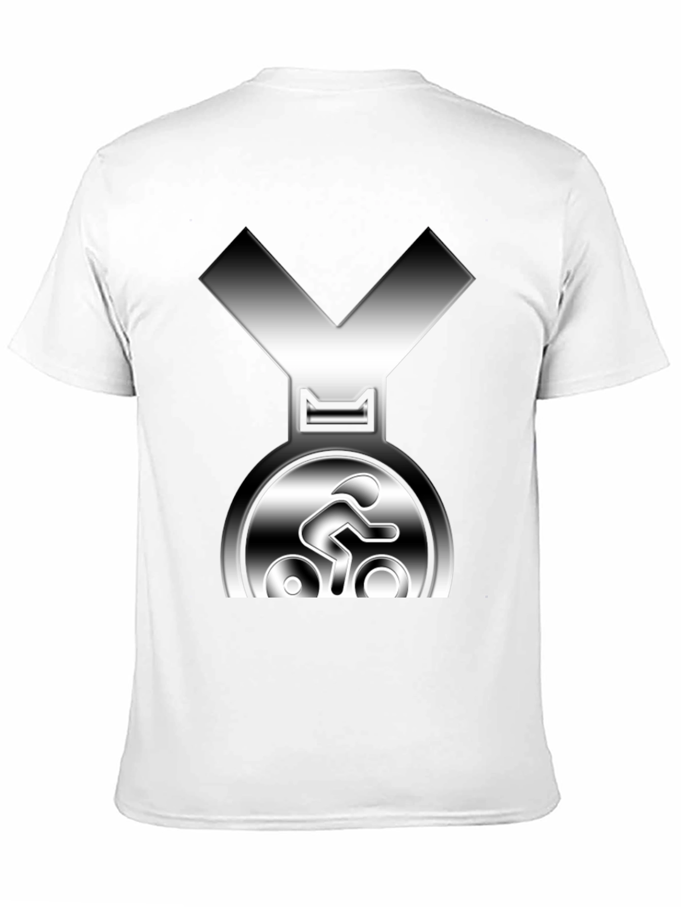 Cycling Medal T-Shirt - Silver Graphic Tee