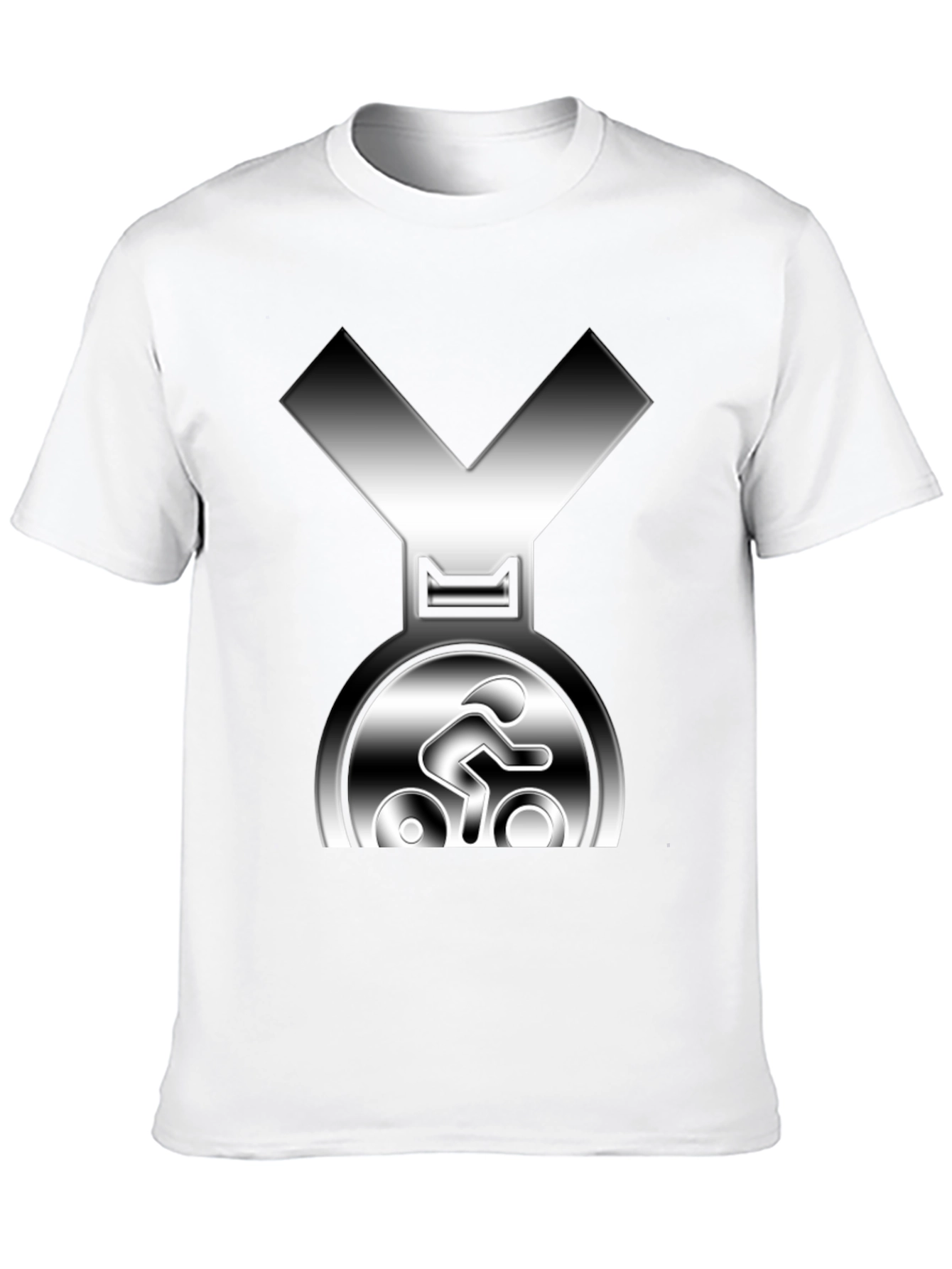Cycling Medal T-Shirt - Silver Graphic Tee