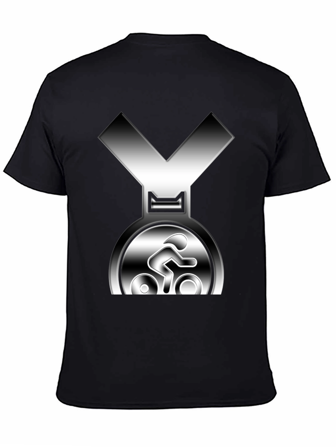 Cycling Medal T-Shirt - Silver Graphic Tee