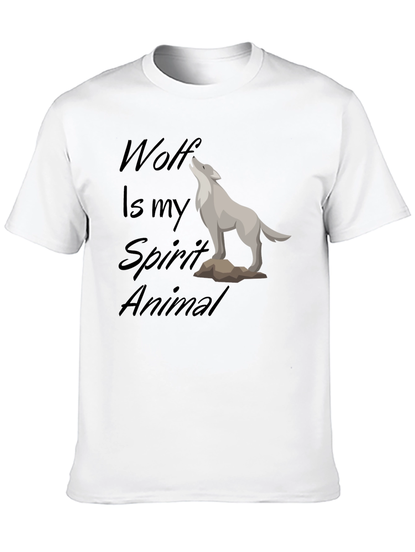 Wolf Spirit Animal Black T-Shirt