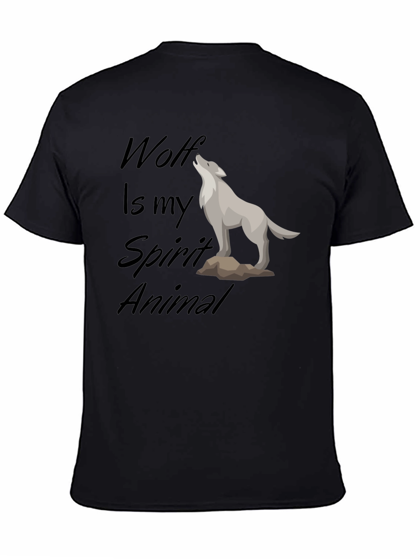 Wolf Spirit Animal Black T-Shirt