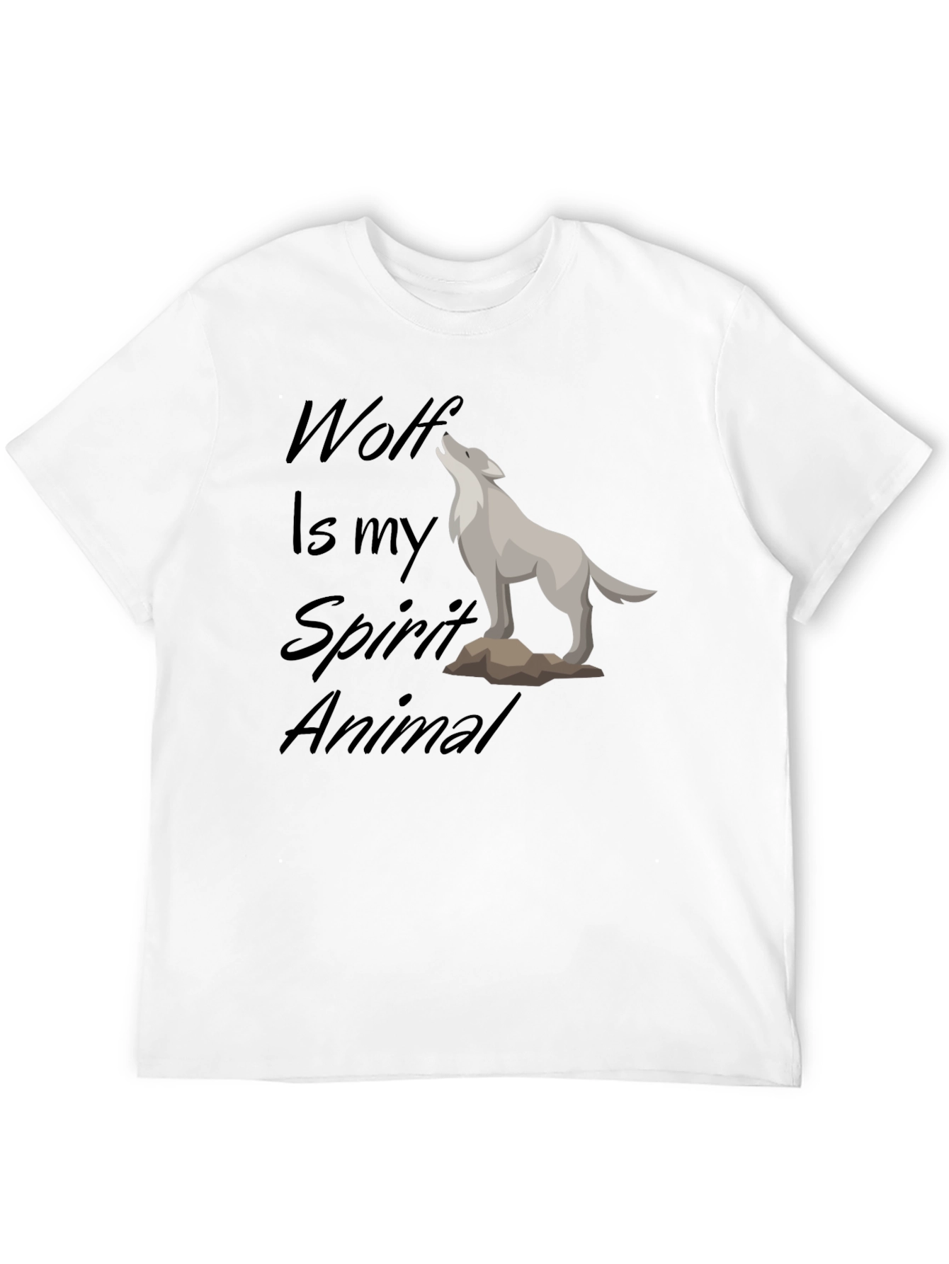 Wolf Spirit Animal Black T-Shirt