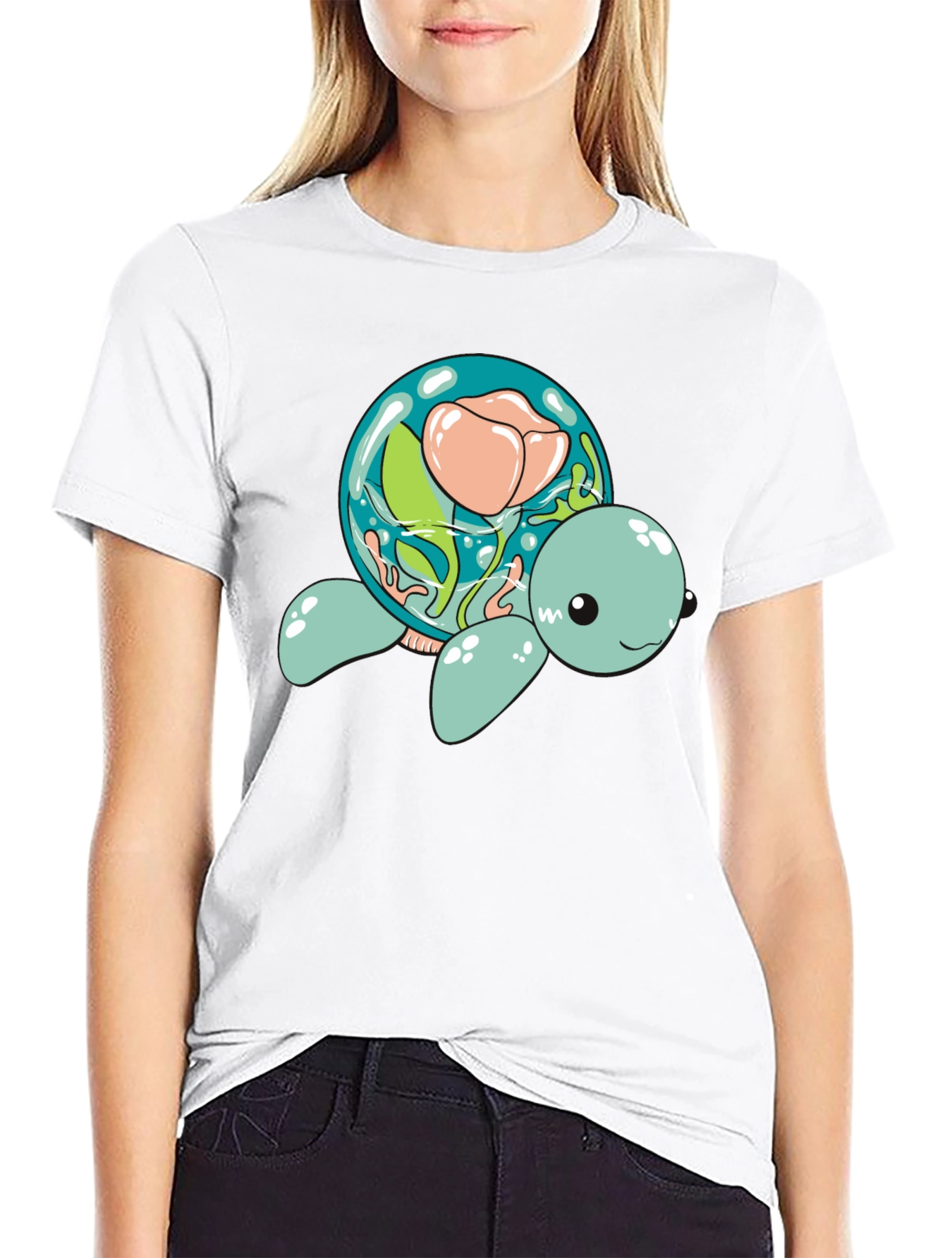 Aquatic Turtle Flower Dome Graphic Tee