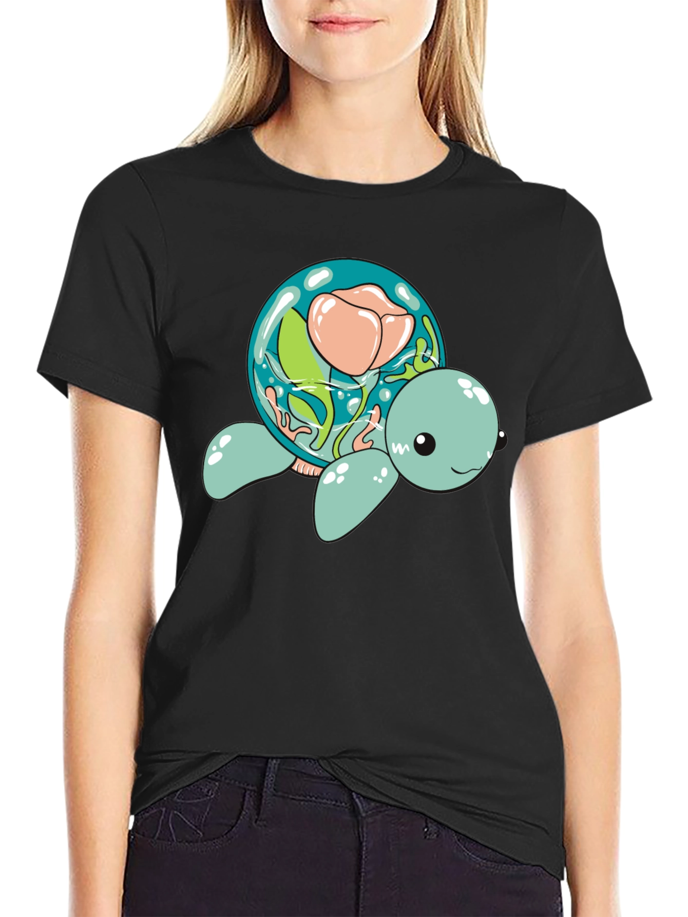 Aquatic Turtle Flower Dome Graphic Tee