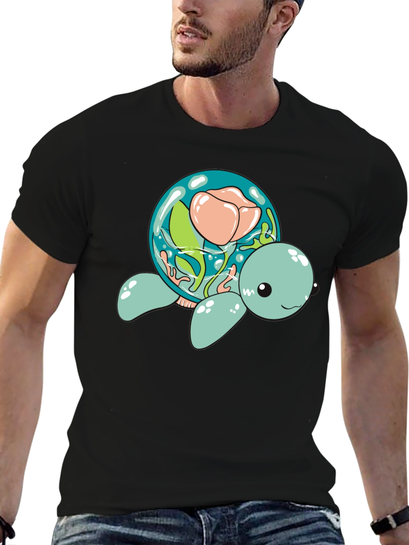 Aquatic Turtle Flower Dome Graphic Tee