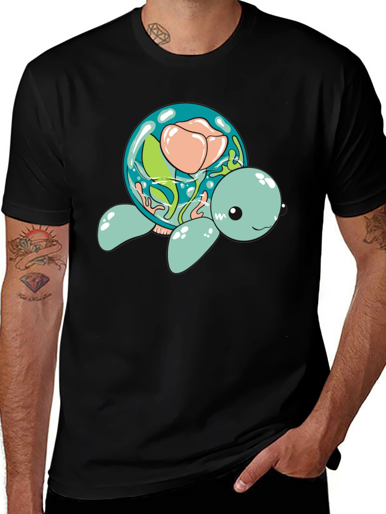 Aquatic Turtle Flower Dome Graphic Tee