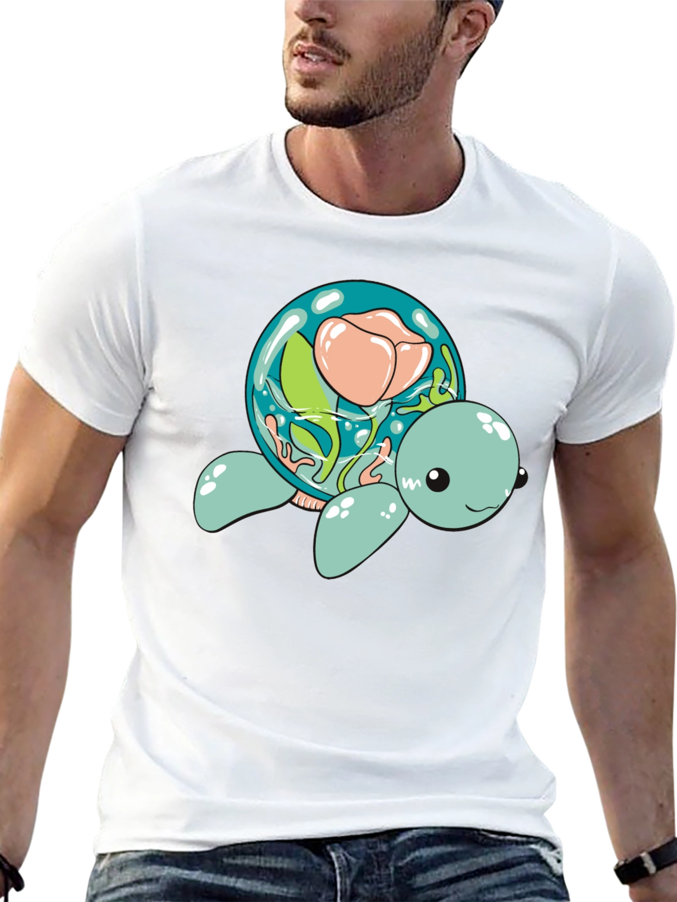 Aquatic Turtle Flower Dome Graphic Tee