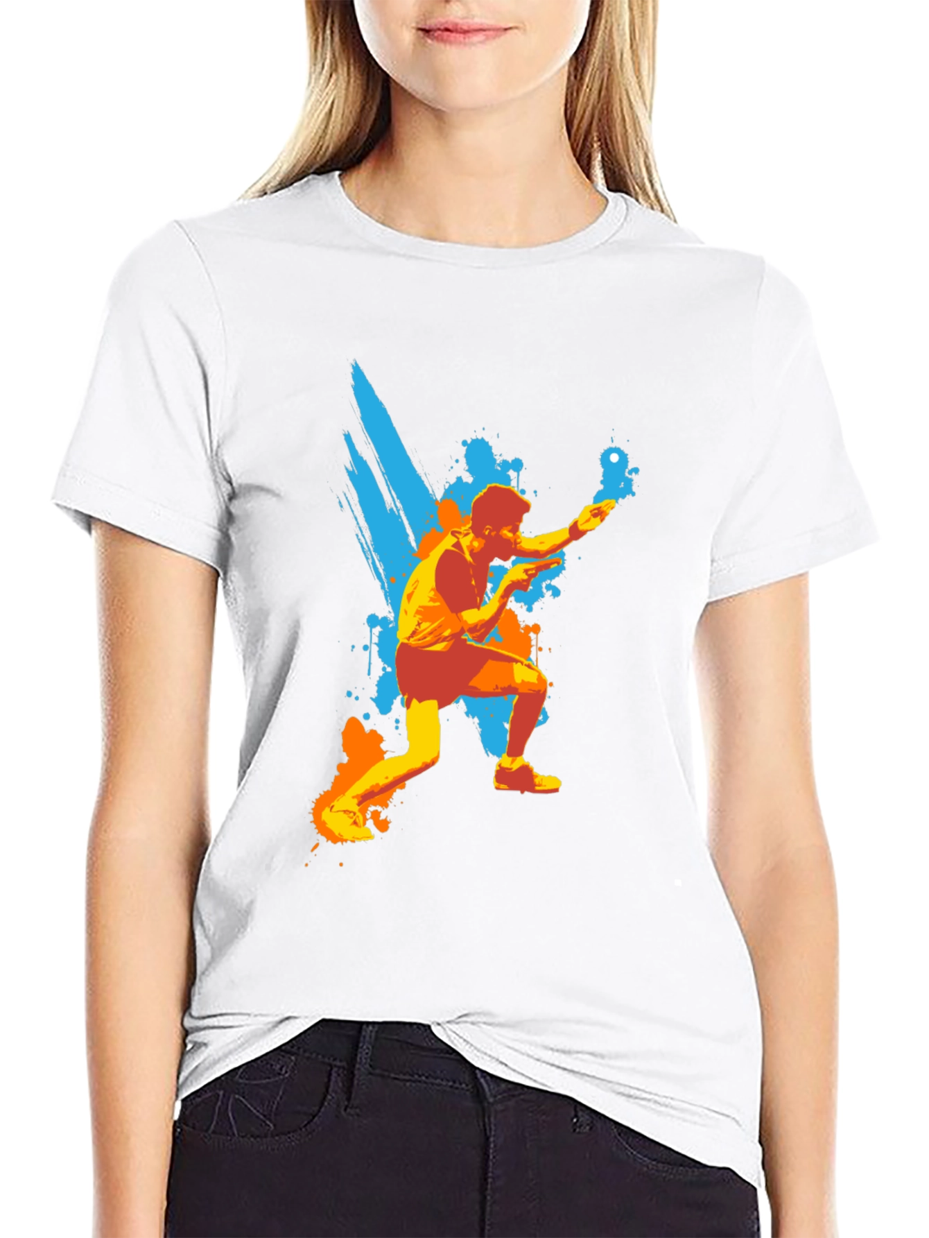 Table Tennis Graphic Tee - Black Cotton Shirt