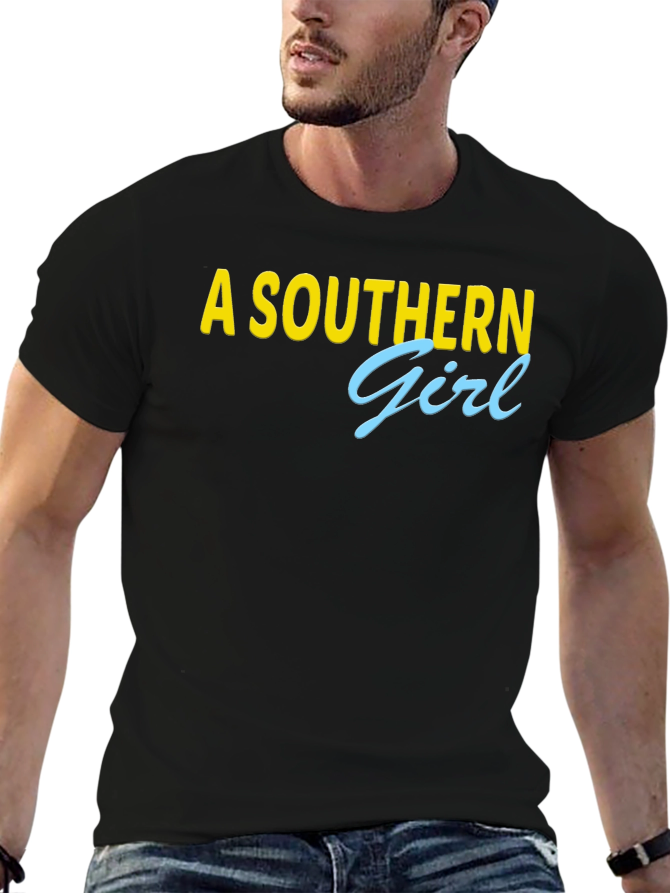 A Southern Girl Tee - Black Crew Neck