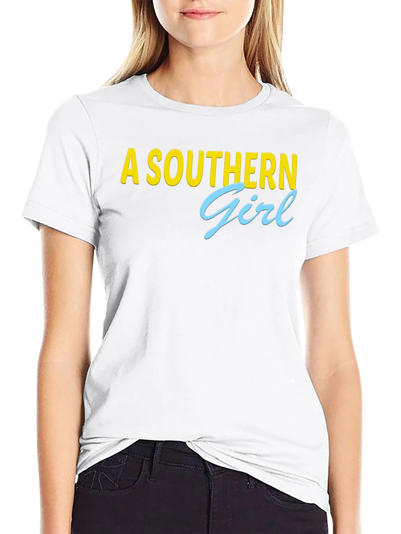 A Southern Girl Tee - Black Crew Neck