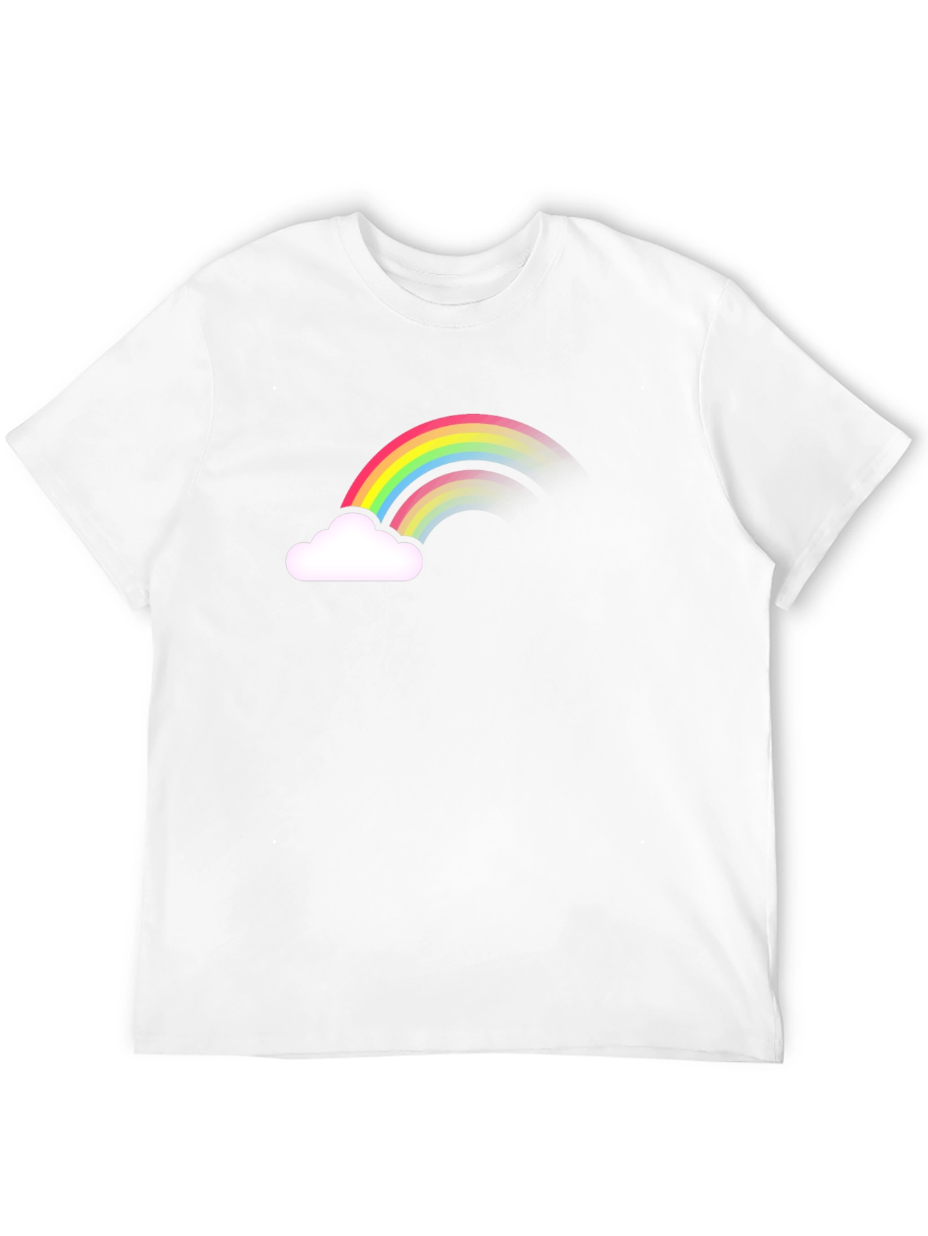 Rainbow Cloud Graphic Tee - Black Cotton Comfort