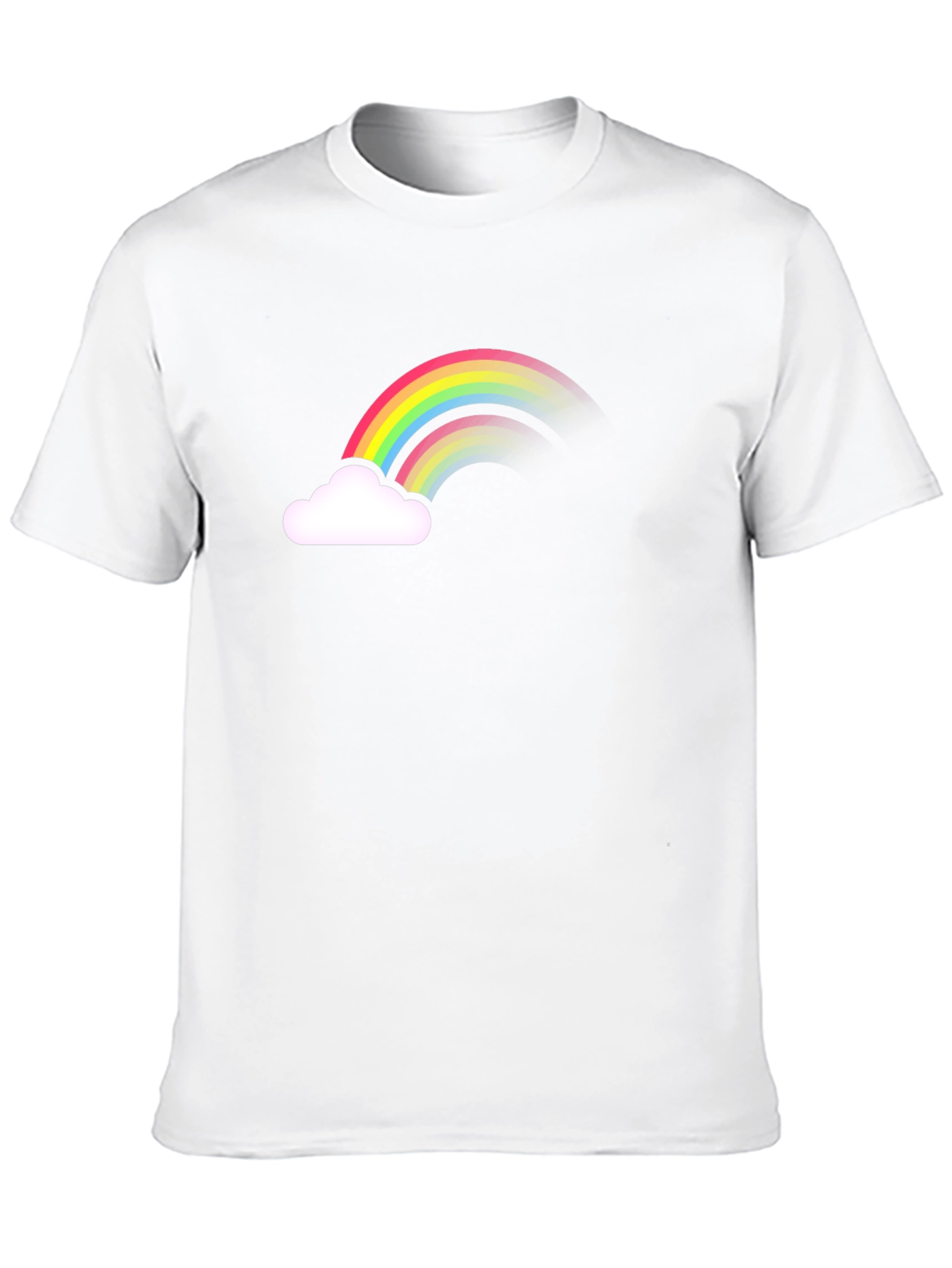 Rainbow Cloud Graphic Tee - Black Cotton Comfort