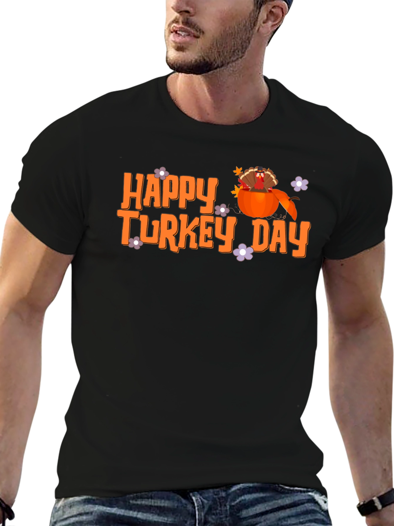 Happy Turkey Day T-Shirt Fall Thanksgiving Tee