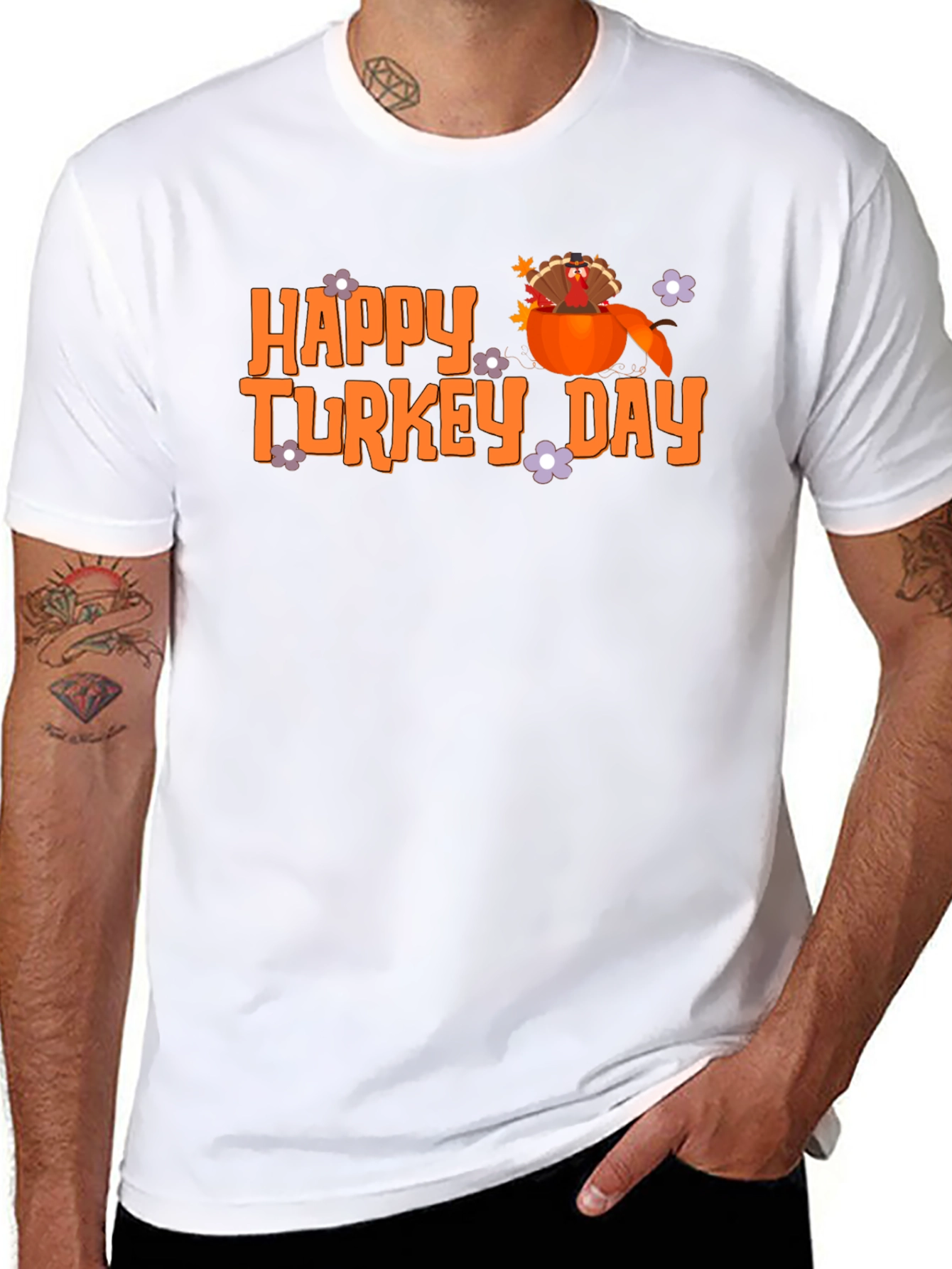 Happy Turkey Day T-Shirt Fall Thanksgiving Tee