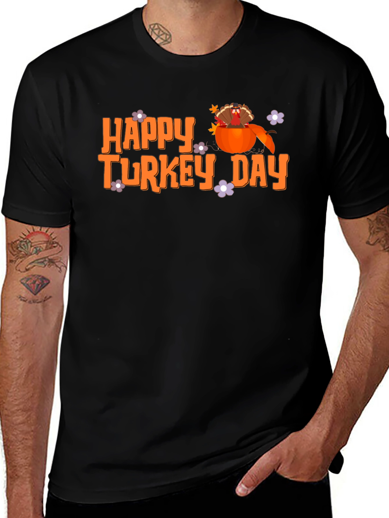 Happy Turkey Day T-Shirt Fall Thanksgiving Tee