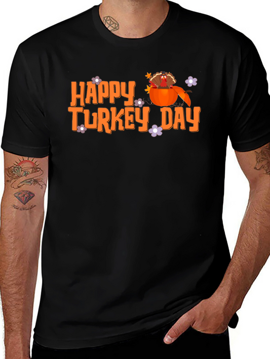 Happy Turkey Day T-Shirt Fall Thanksgiving Tee