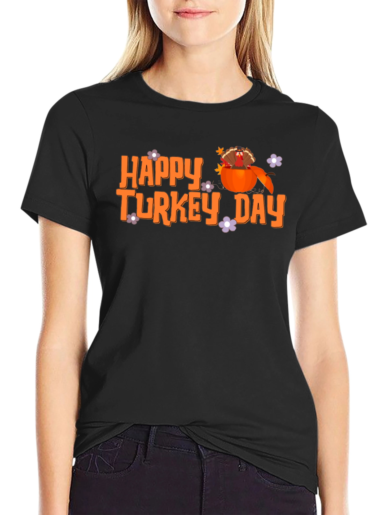 Happy Turkey Day T-Shirt Fall Thanksgiving Tee