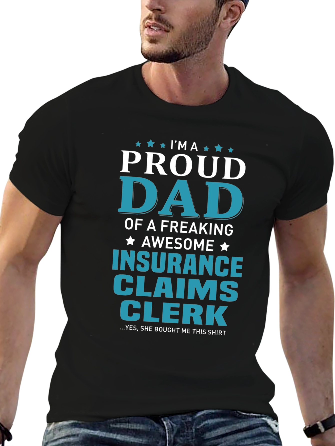 Proud Dad Insurance Claims Clerk Graphic T-Shirt