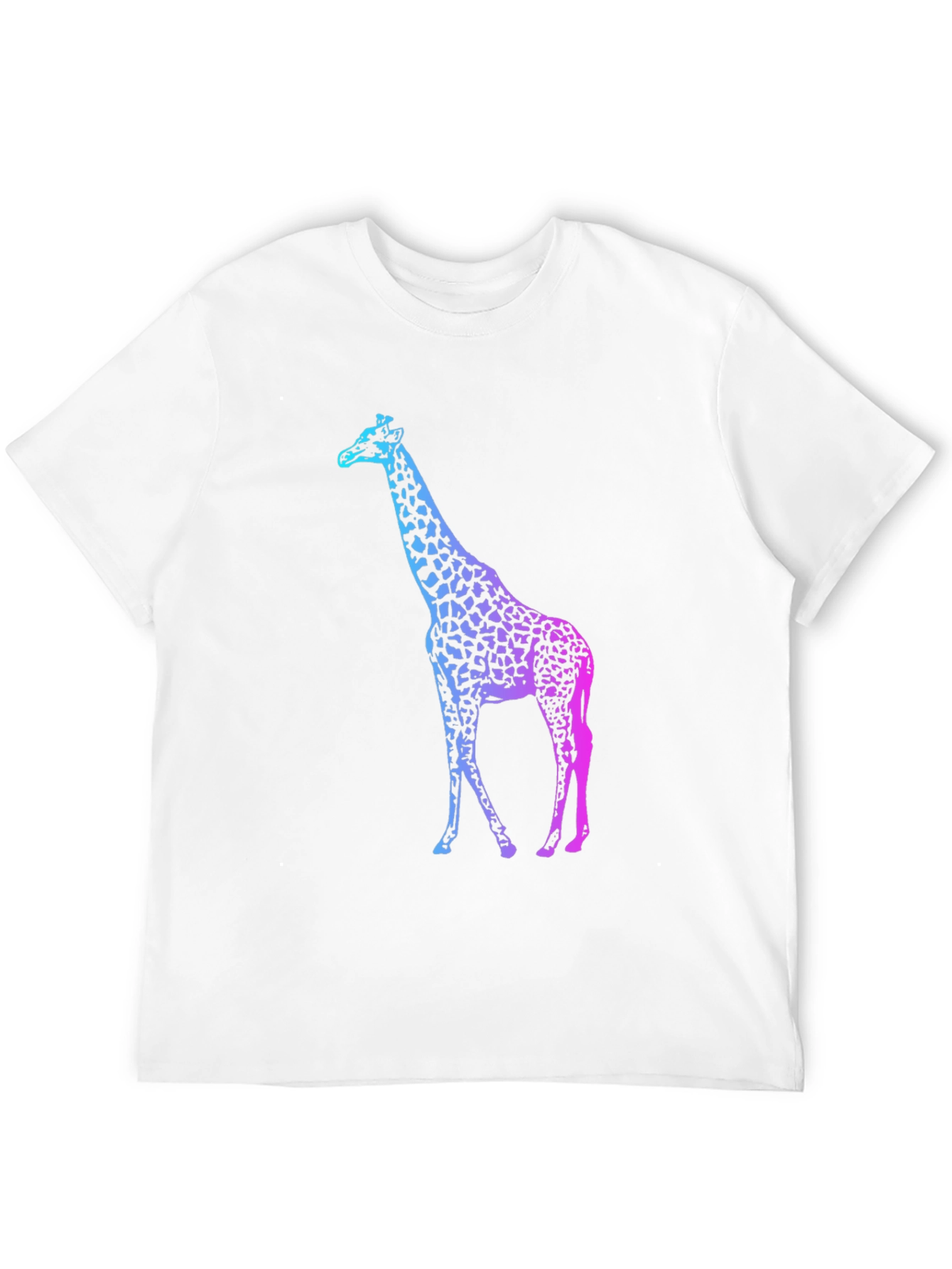 Gradient Giraffe Print Black T-Shirt
