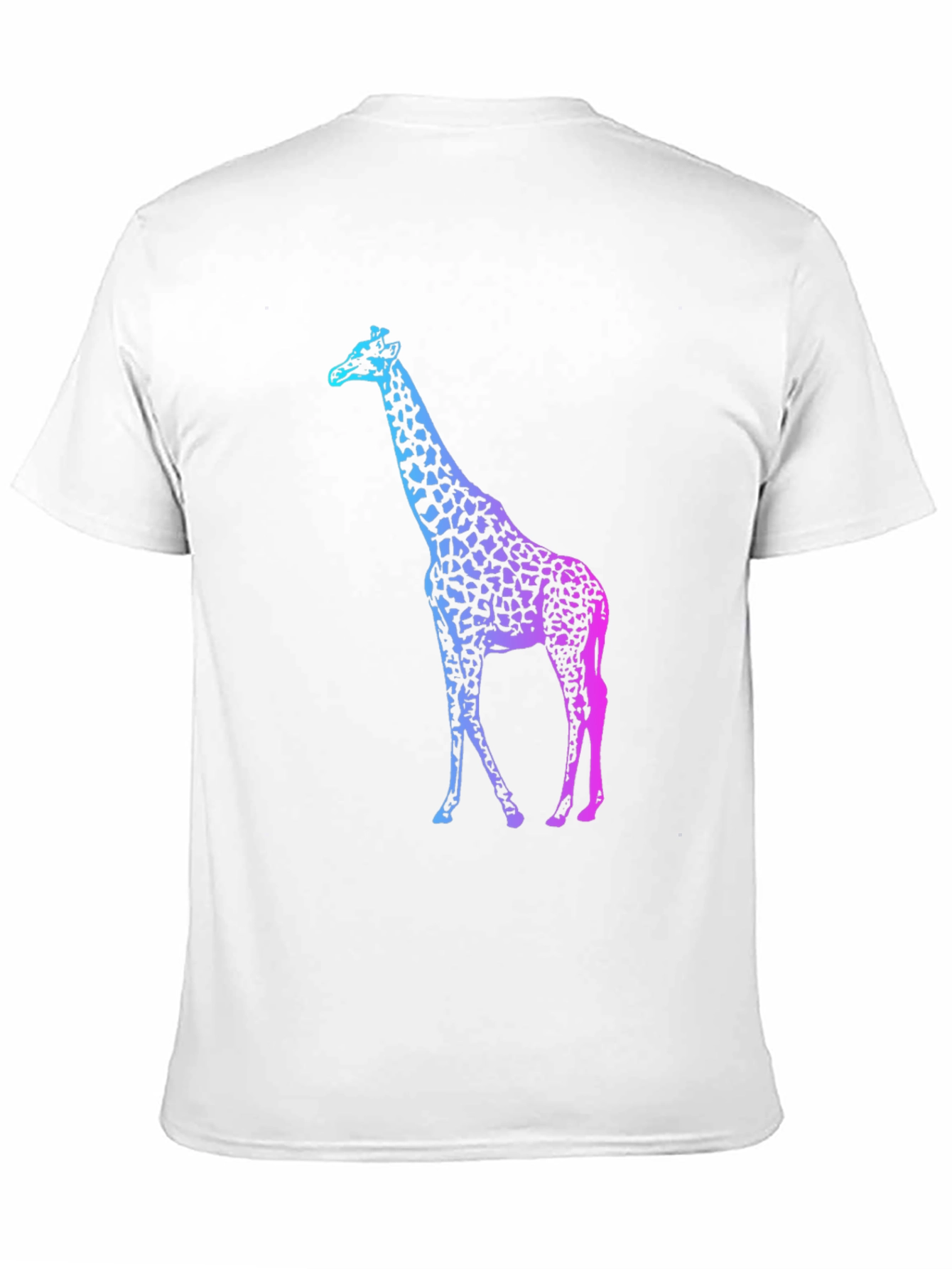 Gradient Giraffe Print Black T-Shirt